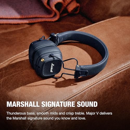 Certified Refurbished - Marshall Major V - Wireless On-Ear Bluetooth Headphones - Midnight Blue MarshallBullseye Deals
