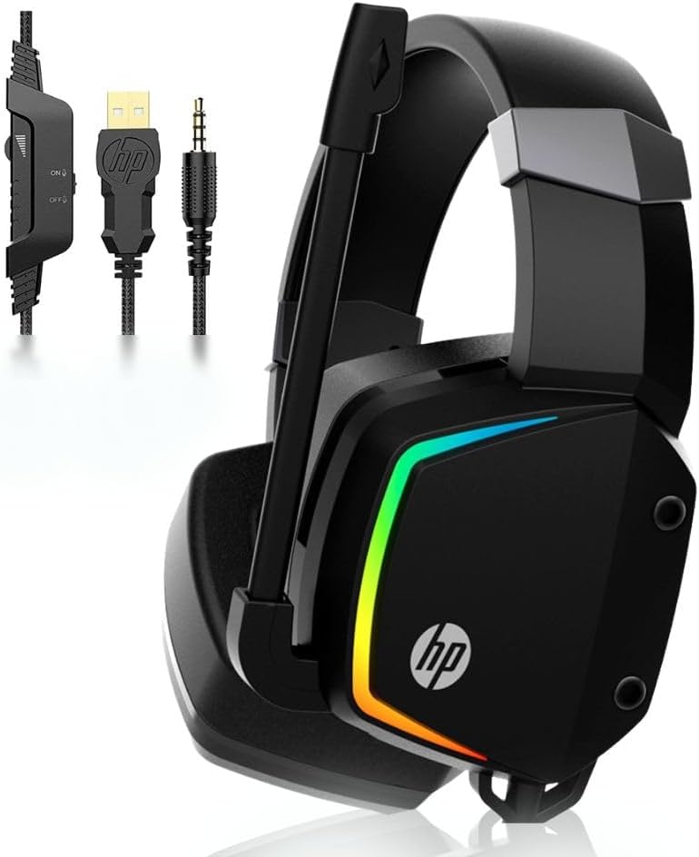 HP H320 USB 3.5mm Wired 7.1 Surround Sound Over Ear Gaming Headset Mic