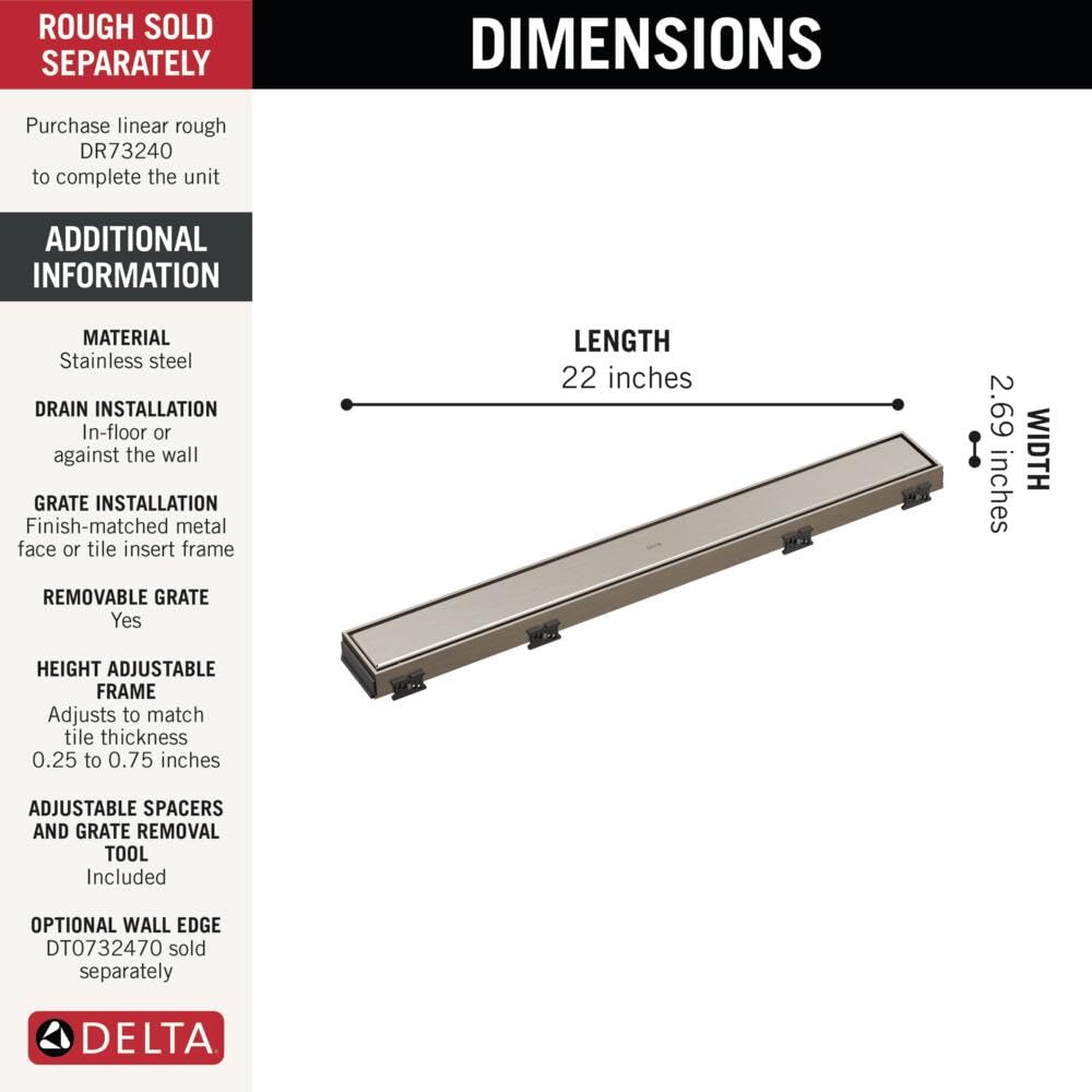 Open Box - Delta DT0732413-SS - Shower Drains Showers