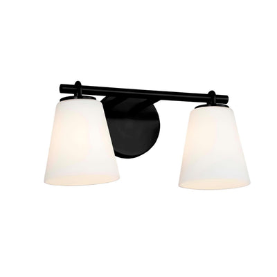 Open Box - Justice Design Group FSN-8032-OPAL-MBLK - Bathroom Fixtures Indoor Lighting