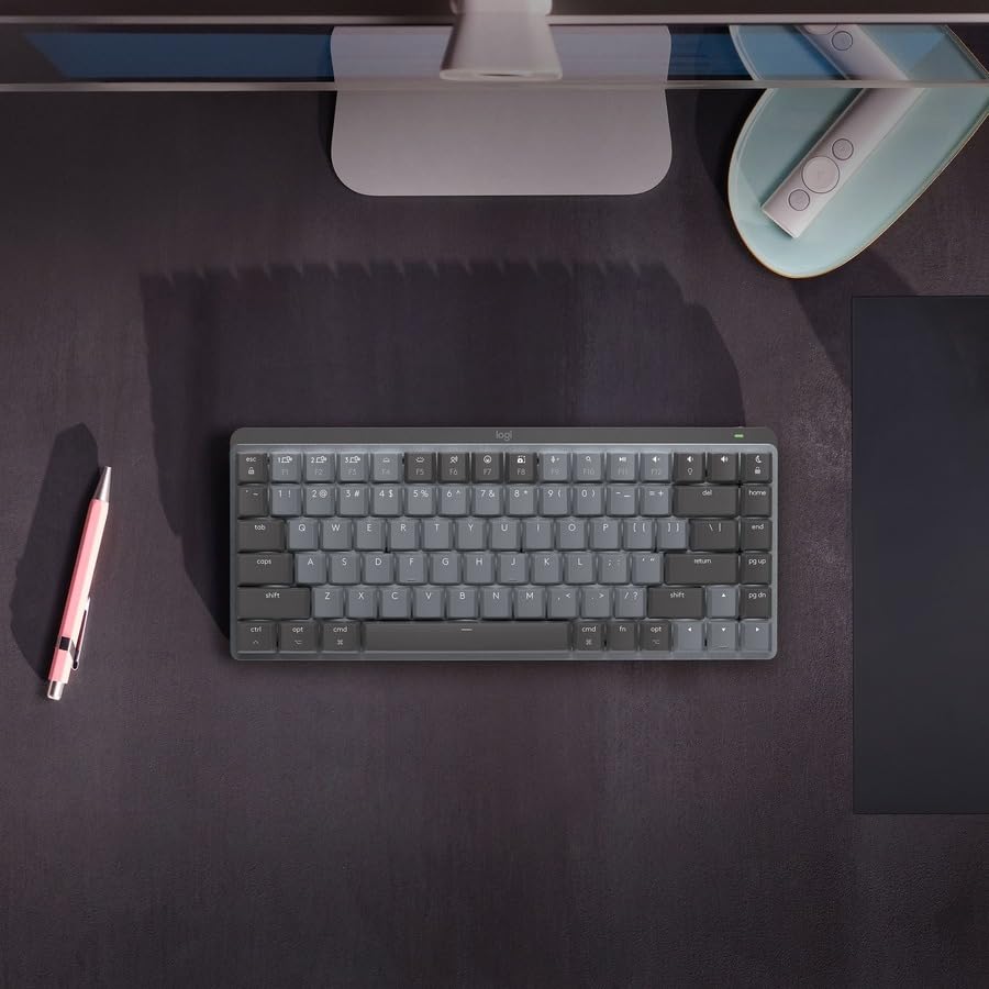 Refurbished - MX Mechanical Mini for Mac Minimalist Wireless Illuminated Keyboard-SPACE GREY-US-2.4GHZ/BT-CAN- 920-010831