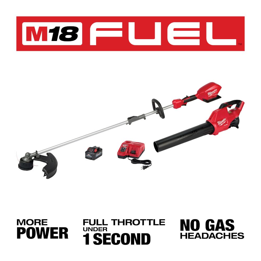 Open Box -  Milwaukee M18 FUEL 18-Volt Lithium-Ion Brushless Cordless QUIK-LOK String Trimmer/Blower Combo Kit with Battery & Charger (2-Tool) MilwaukeeBullseye Deals