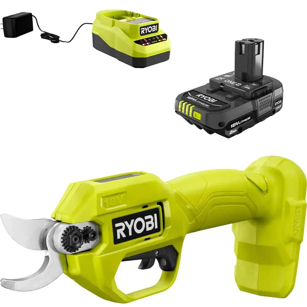 Used - RYOBI 18V ONE+ Cordless Battery  Pruning Shear with 2.0 Ah Battery & Charger