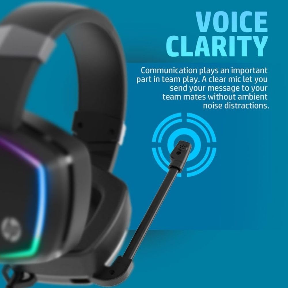 HP H320 USB 3.5mm Wired 7.1 Surround Sound Over Ear Gaming Headset Mic