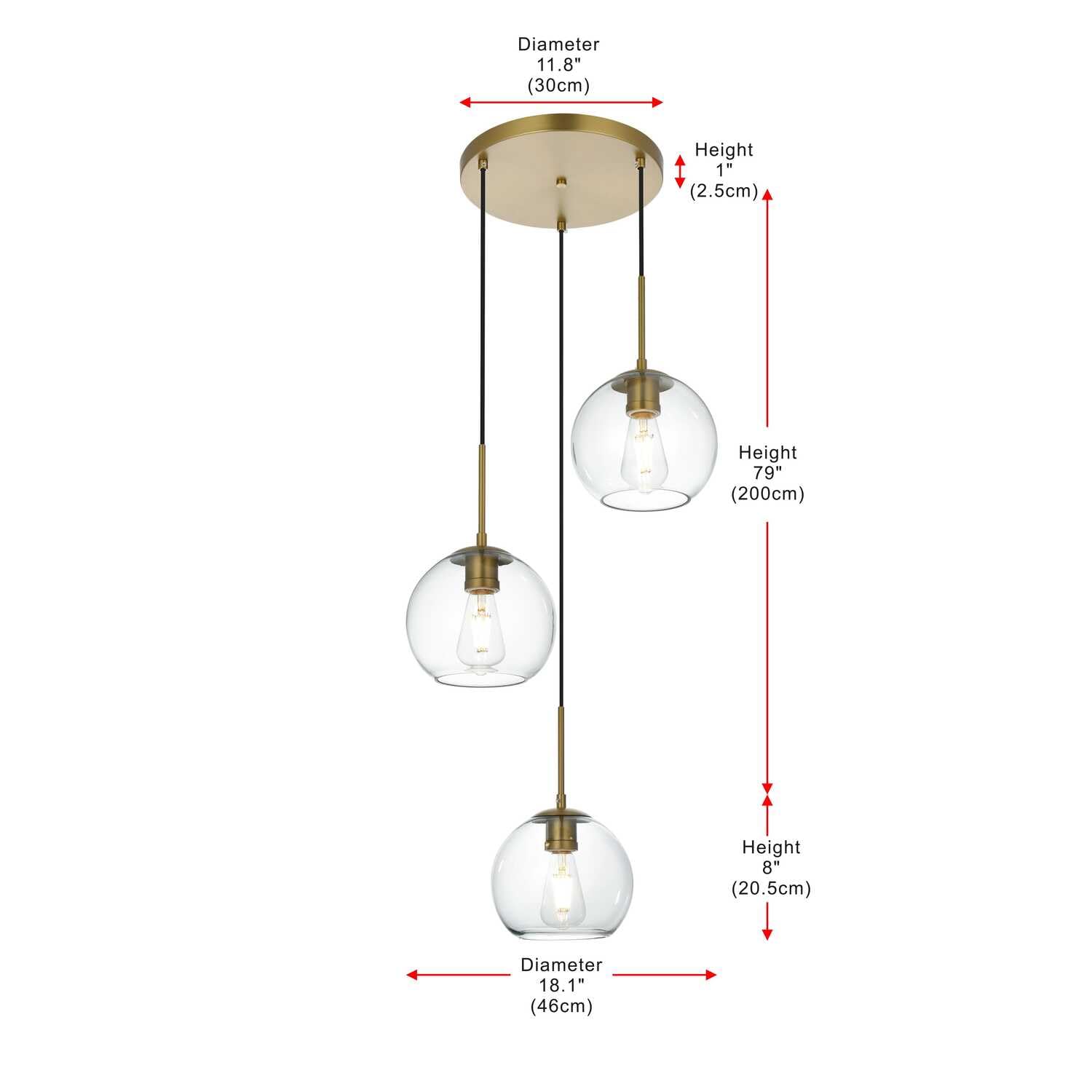 Open Box - Elegant Lighting LD2208SG - Pendants Indoor Lighting