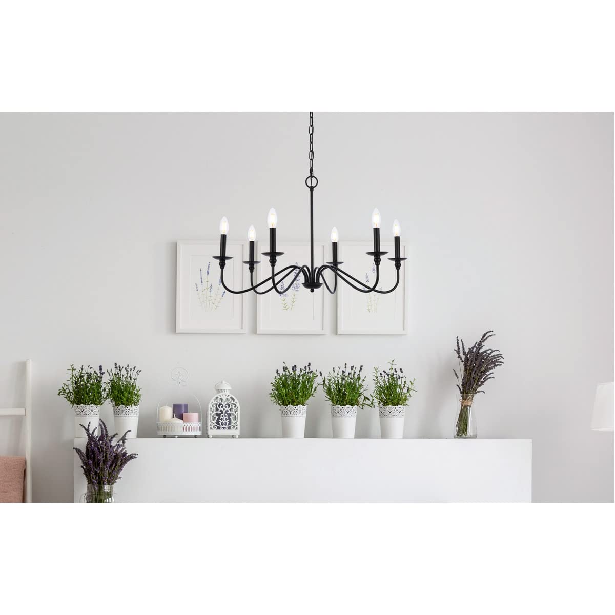 Open Box - Elegant Lighting LD5056D30MB - Chandeliers Indoor Lighting