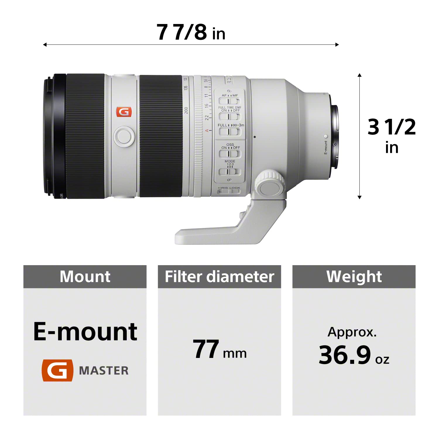Certified Refurbished - Sony FE 70-200mm F2.8 GM OSS II Full-Frame Constant-Aperture telephoto Zoom G Master Lens SonyBullseye Deals