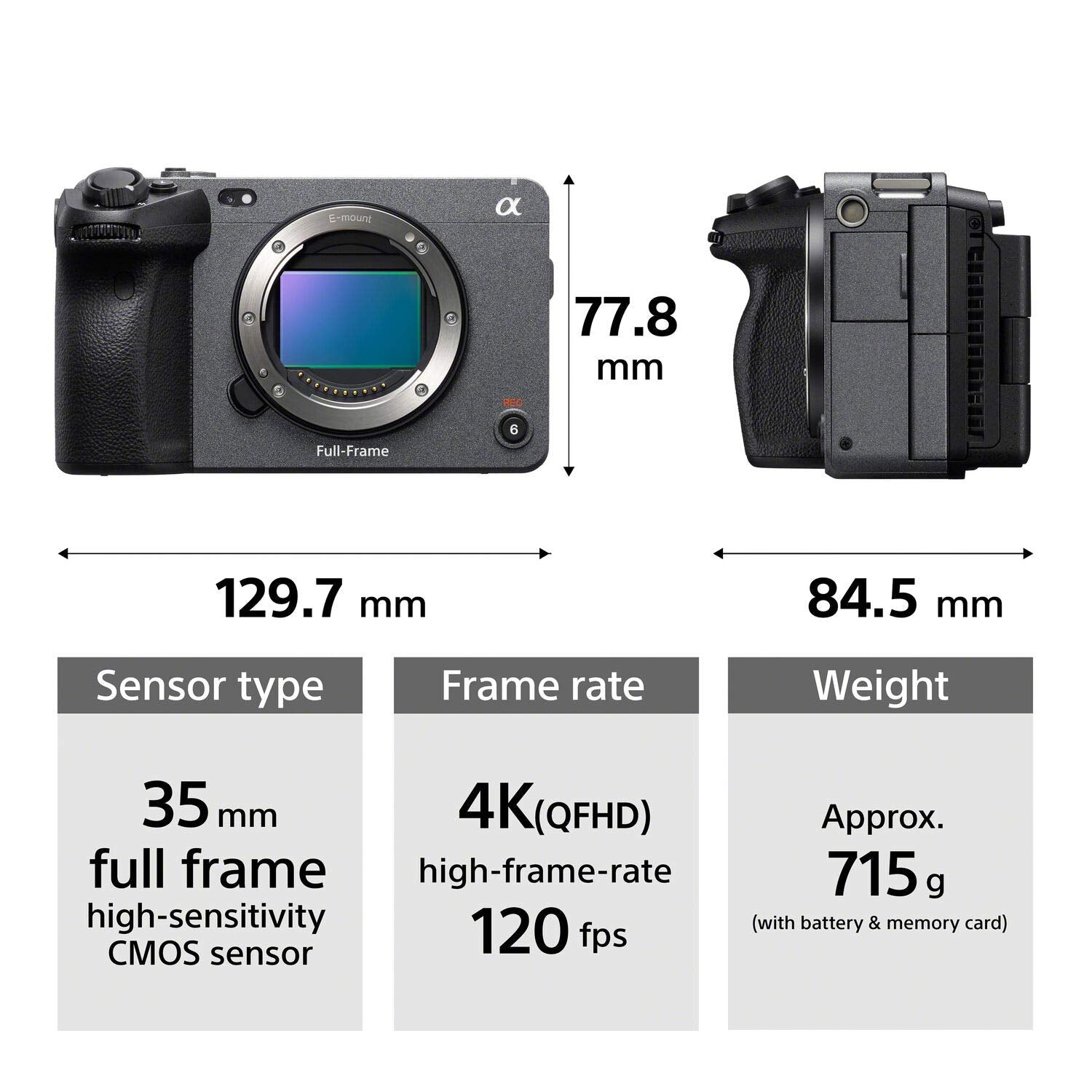 Open Box -  Sony FX3 Full-frame Cinema Line Camera - Gray - ILME-FX3 SonyBullseye Deals