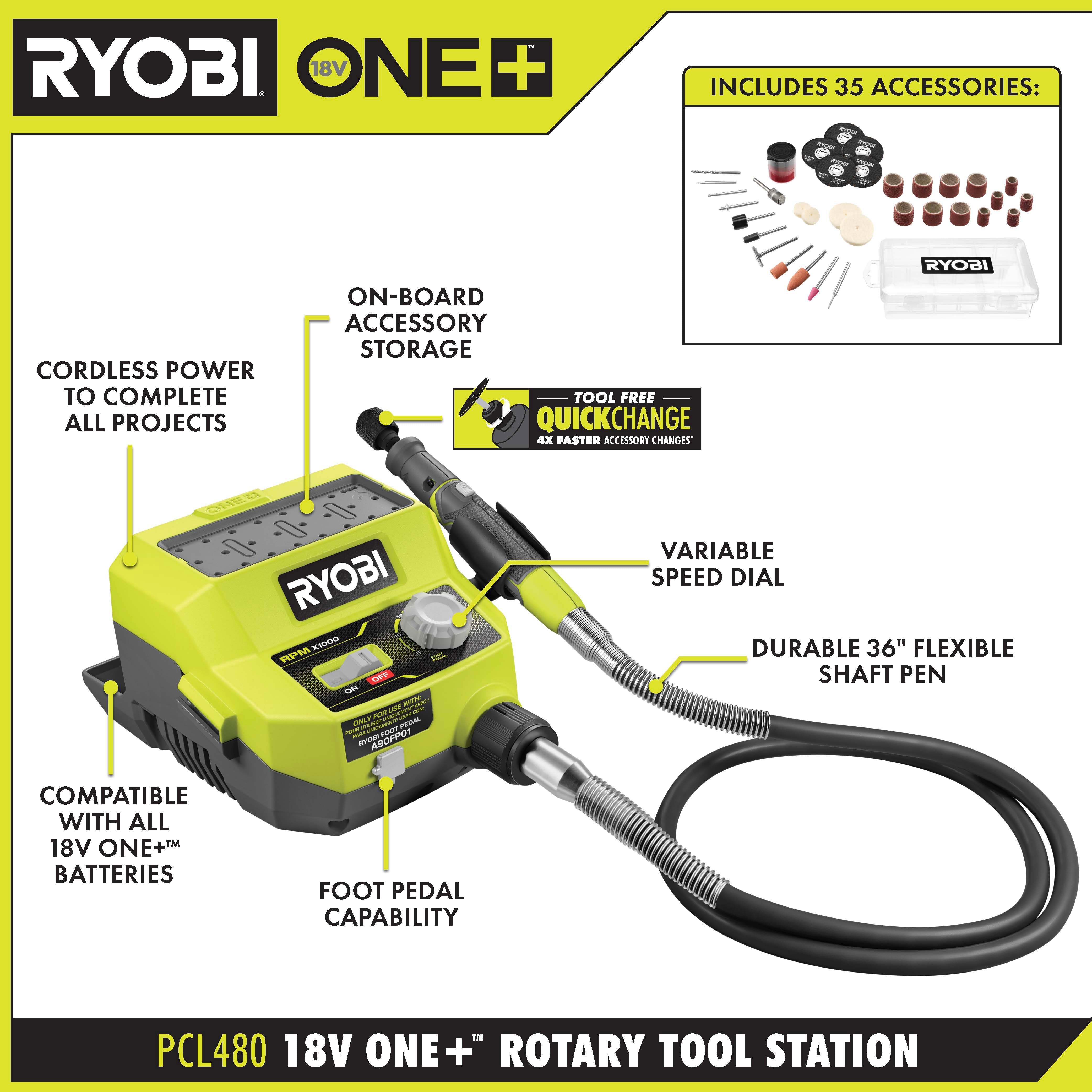 Open Box -  RYOBI 18V ONE+ Cordless Rotary Tool Station (Tool-Only) RYOBIBullseye Deals