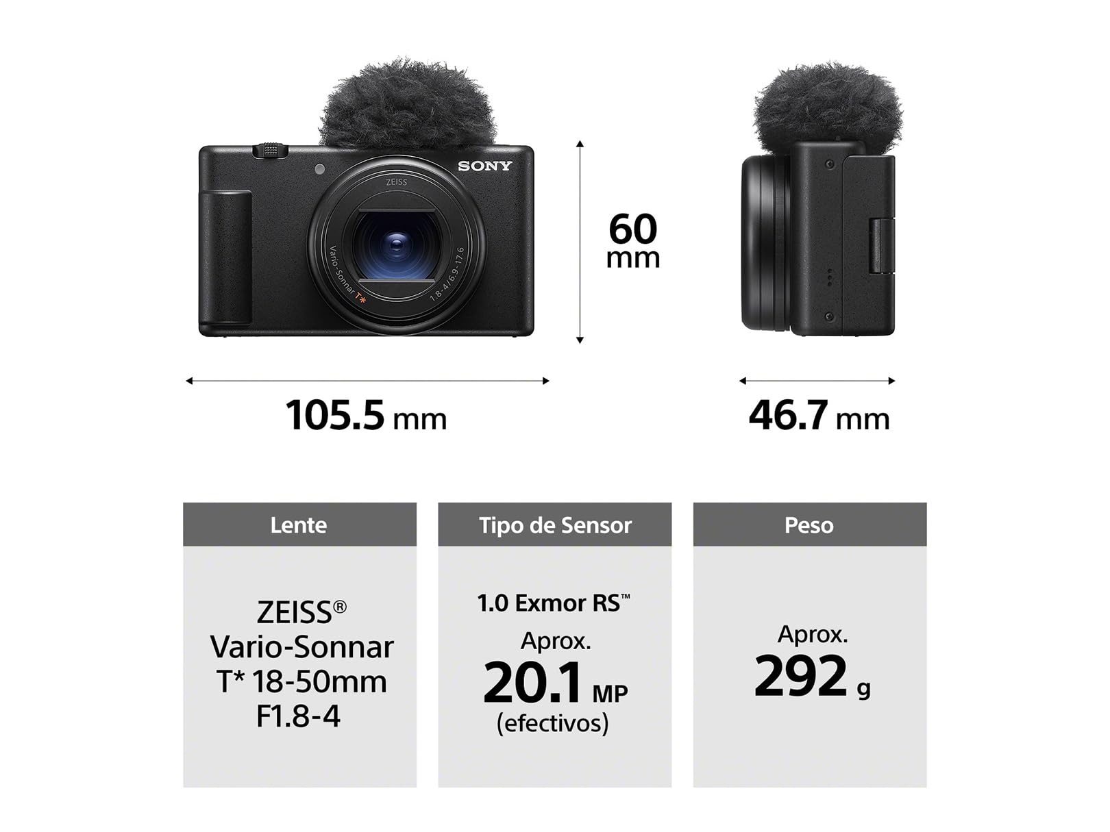 Certified Refurbished - Sony - ZV1 II 20.1-Megapixel Digital Camera for Content Creators and Vloggers - Black