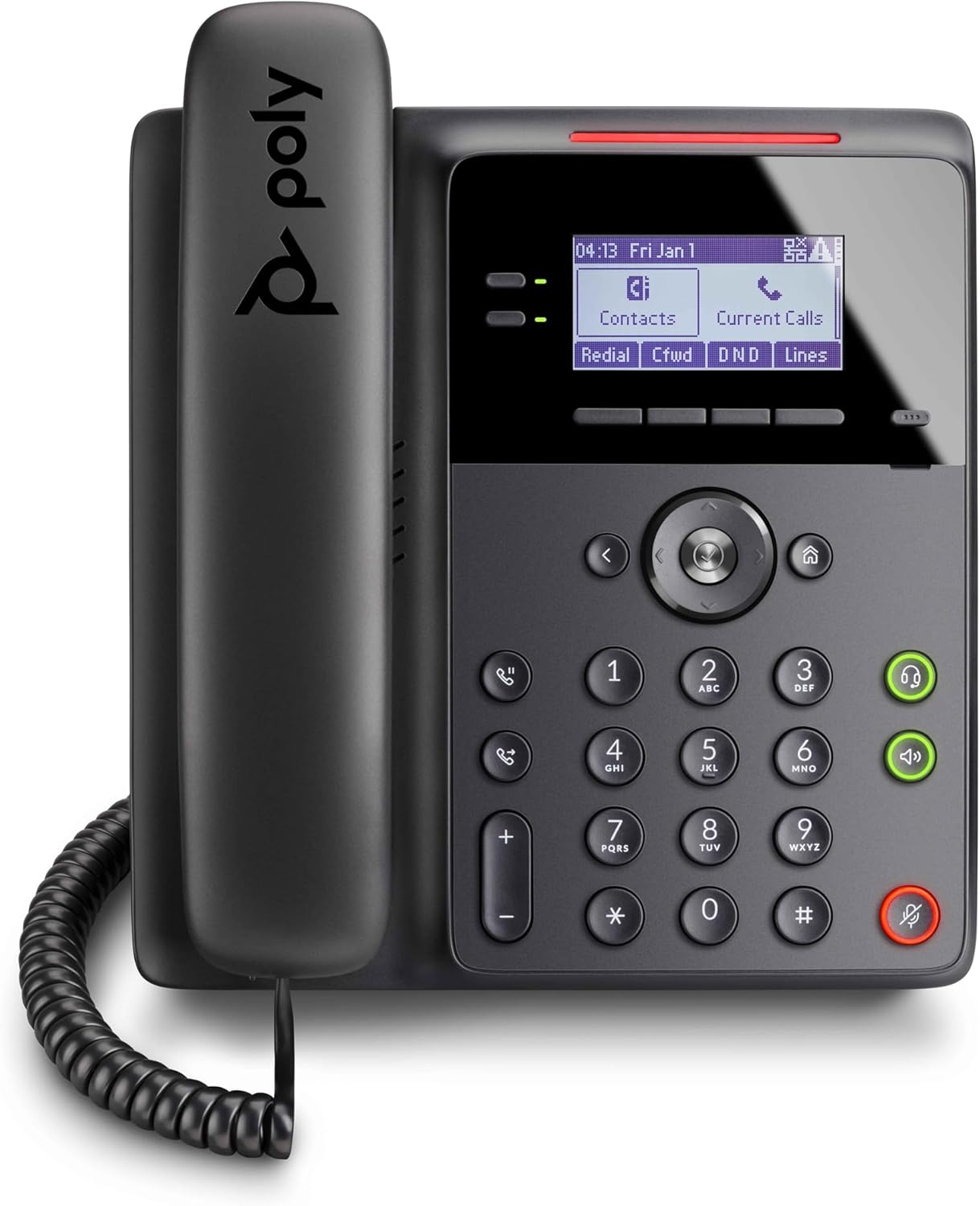 Poly Edge B30 IP Phone - Corded - Corded - Desktop, Wall Mountable - Black - VoIP