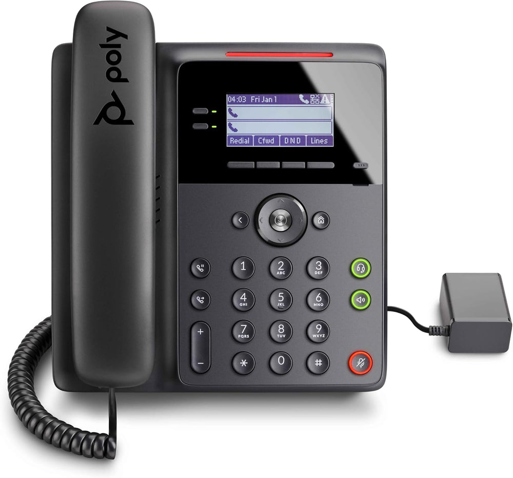 New - Poly Edge B30 IP Phone - Corded - Corded - Desktop, Wall Mountable - Black - VoIP