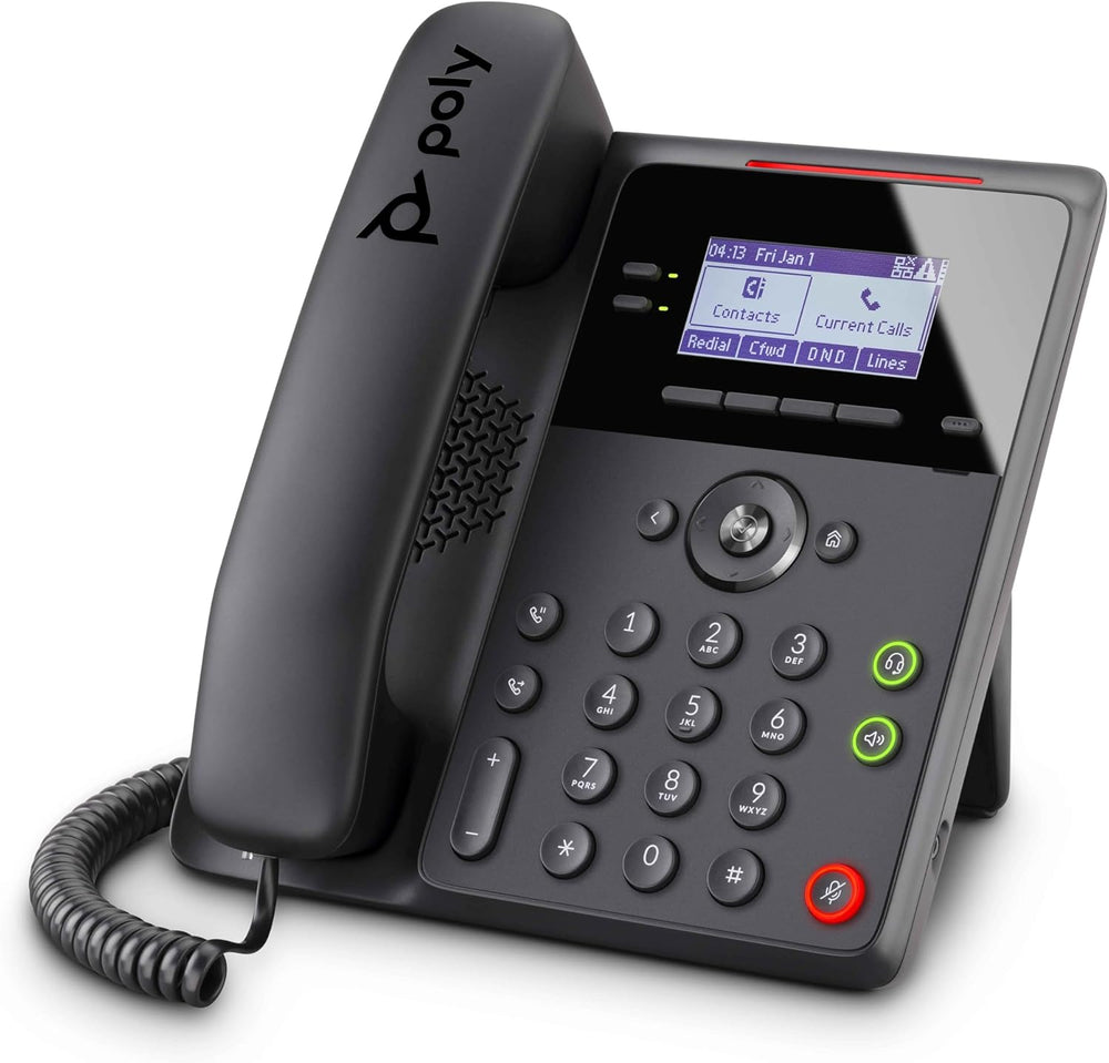 New - Poly Edge B30 IP Phone - Corded - Corded - Desktop, Wall Mountable - Black - VoIP