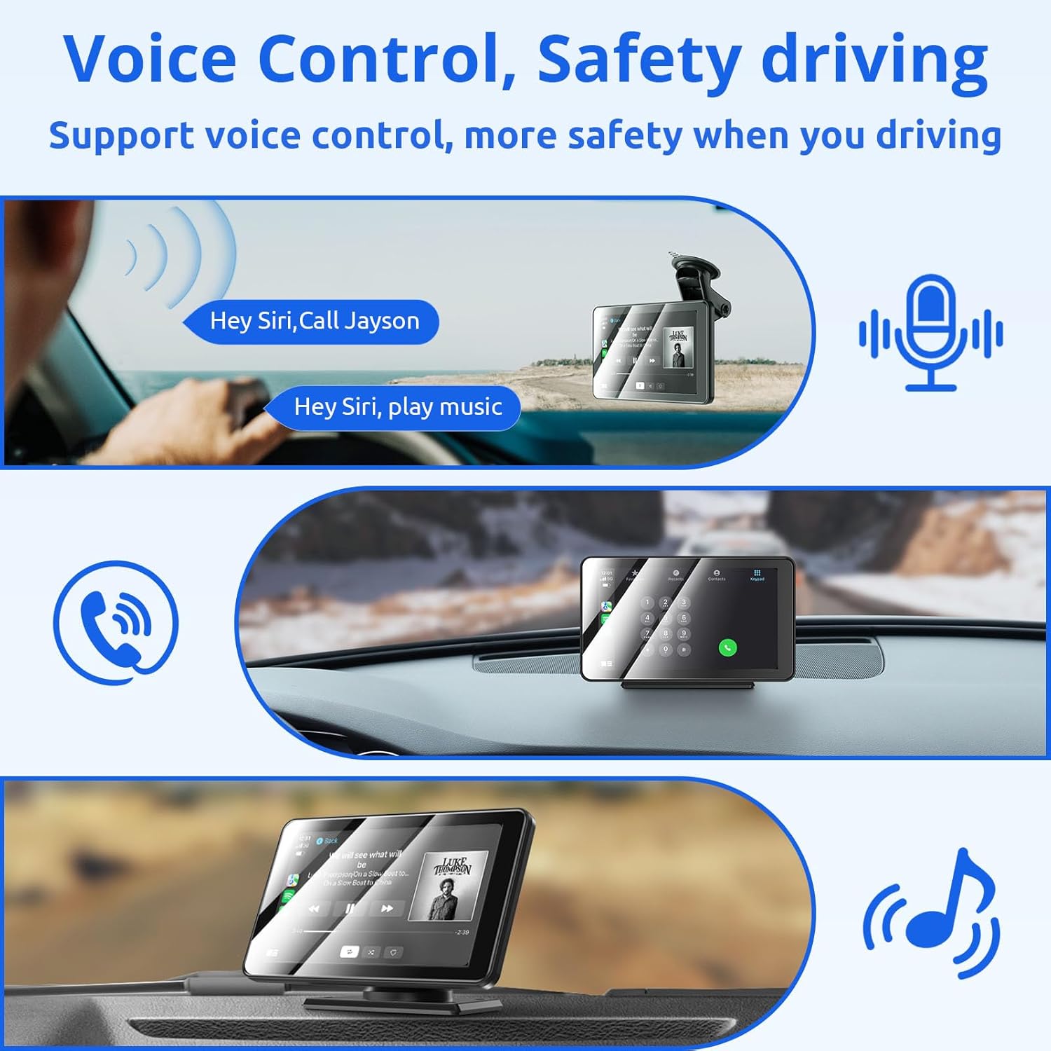 Essgoo Autoestareo 7in Portatil Con Android Auto Y Carplay