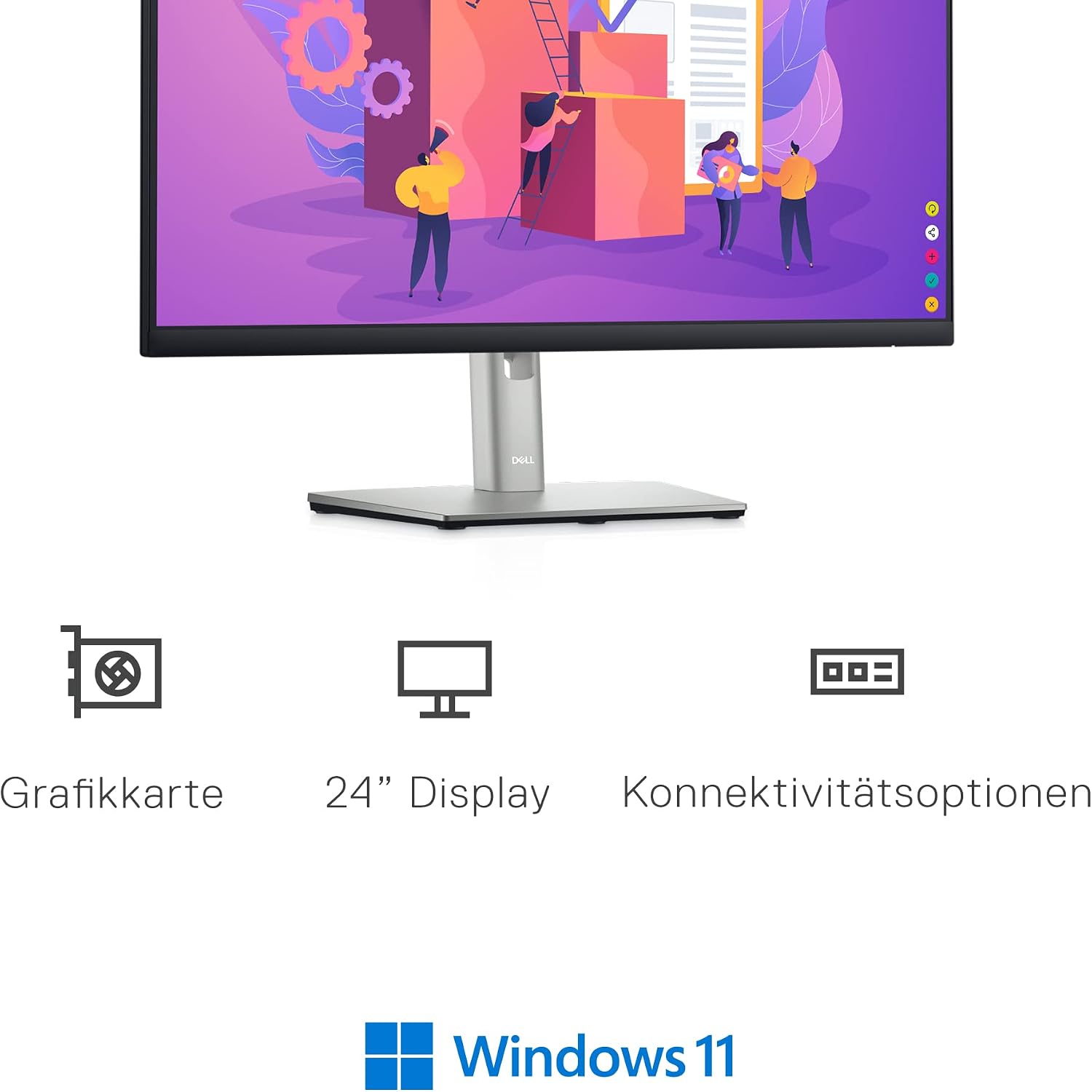 Open Box -  Dell - 23.8 LCD FHD Monitor (DisplayPort,USB, HDMI) - Black, Silver