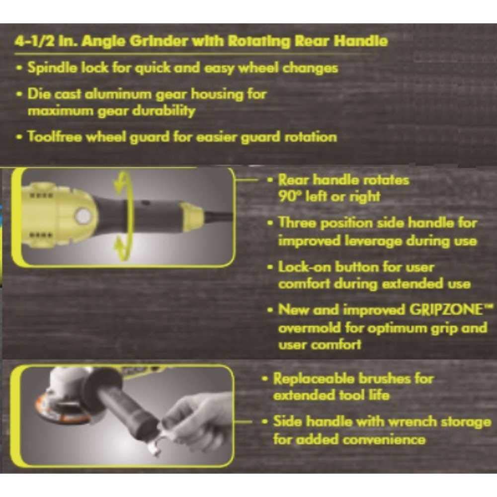 Open Box -  Ryobi 7.5 Amp 4.5 in. Corded Angle Grinder