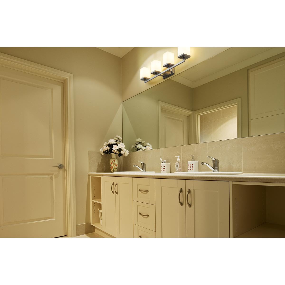 Open Box - Z-Lite 1900-4V Tidal 4 Light Bathroom Vanity Light with Matte Opal Glass Shade