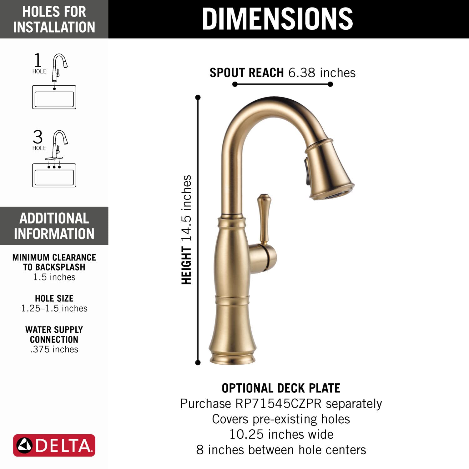 Open Box - Delta 9997-CZ-PR-DST - Bar Faucet