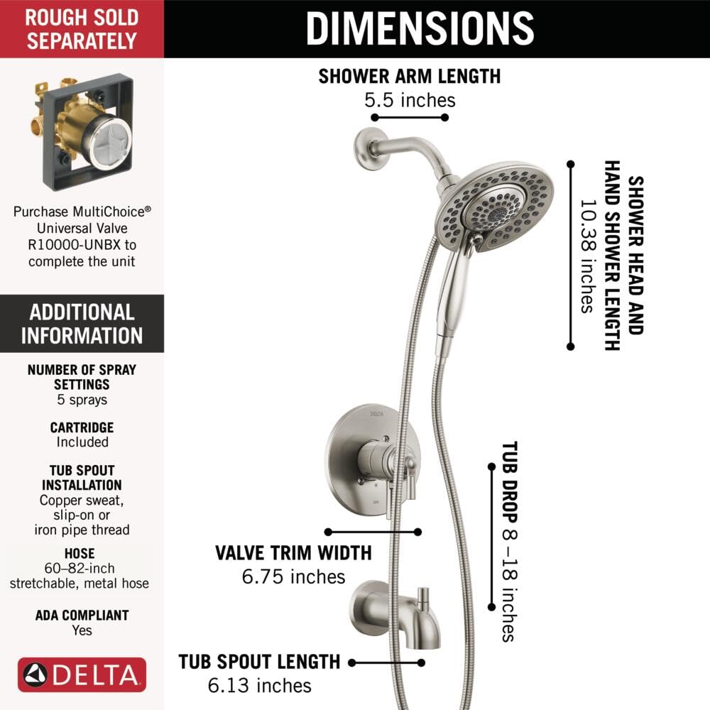 Open Box - Delta T17435-SS-I - Tub and Shower Showers