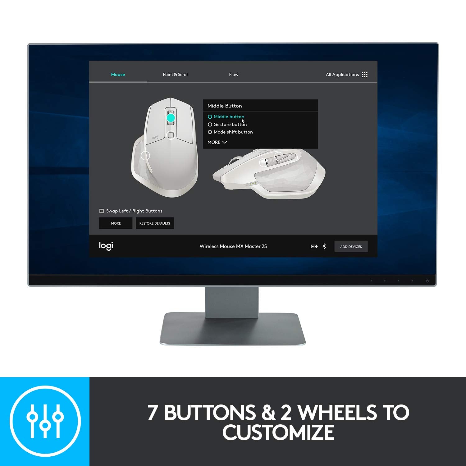 Refurbished - MX MASTER 2S WIRELESS MOUSE-GRAPHITE-BT- 910-005965