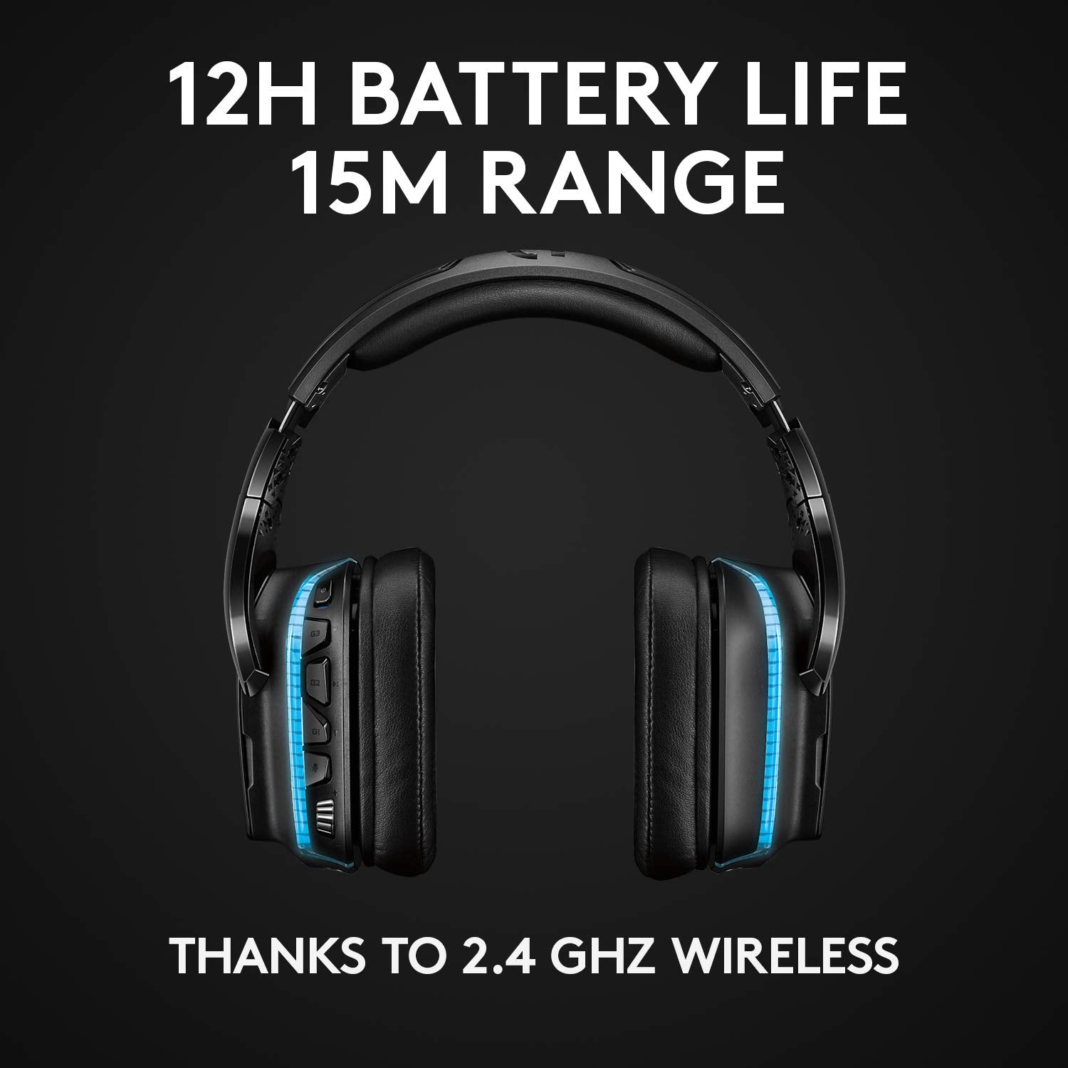 Refurbished - Logitech G935 Wireless DTS:X 7.1 Surround Sound LIGHTSYNC RGB PC Gaming Headset - Black/Blue