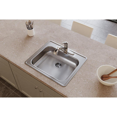 Open Box - Elkay GE125223 Dayton 25" Single Basin Drop In Stainless Steel Kitchen Sink