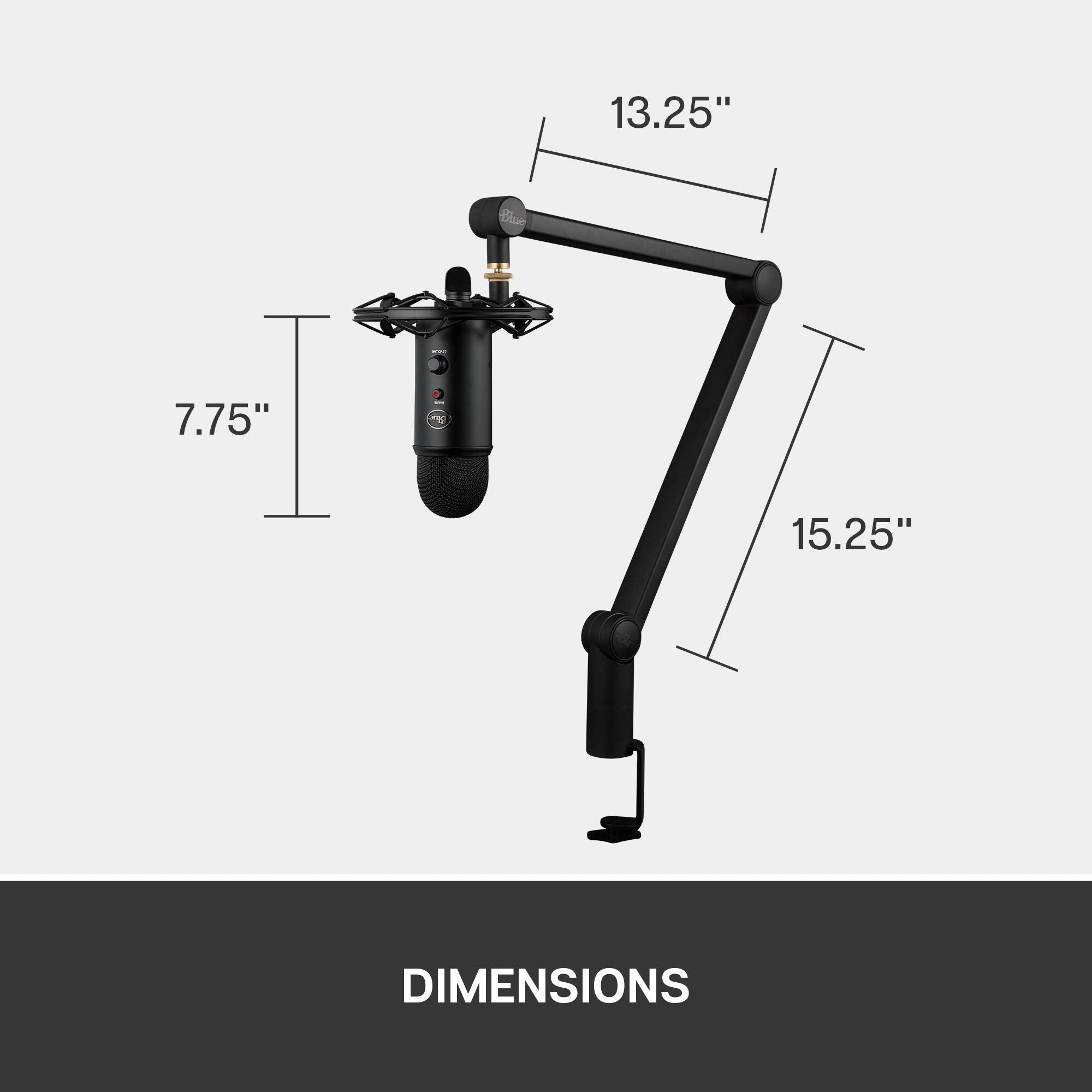 Refurbished - Blue Microphones 274 Yeticaster Professional Broadcast Bundle with Yeti USB Microphone, Radius III Shockmount and Compass Boom Arm