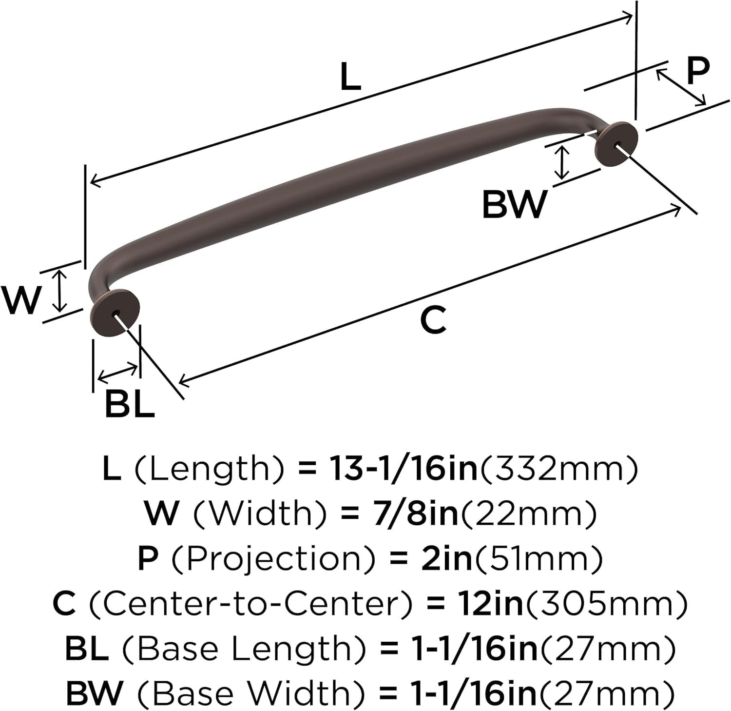 Open Box - Amerock BP54055ORB - Pulls Cabinet Hardware