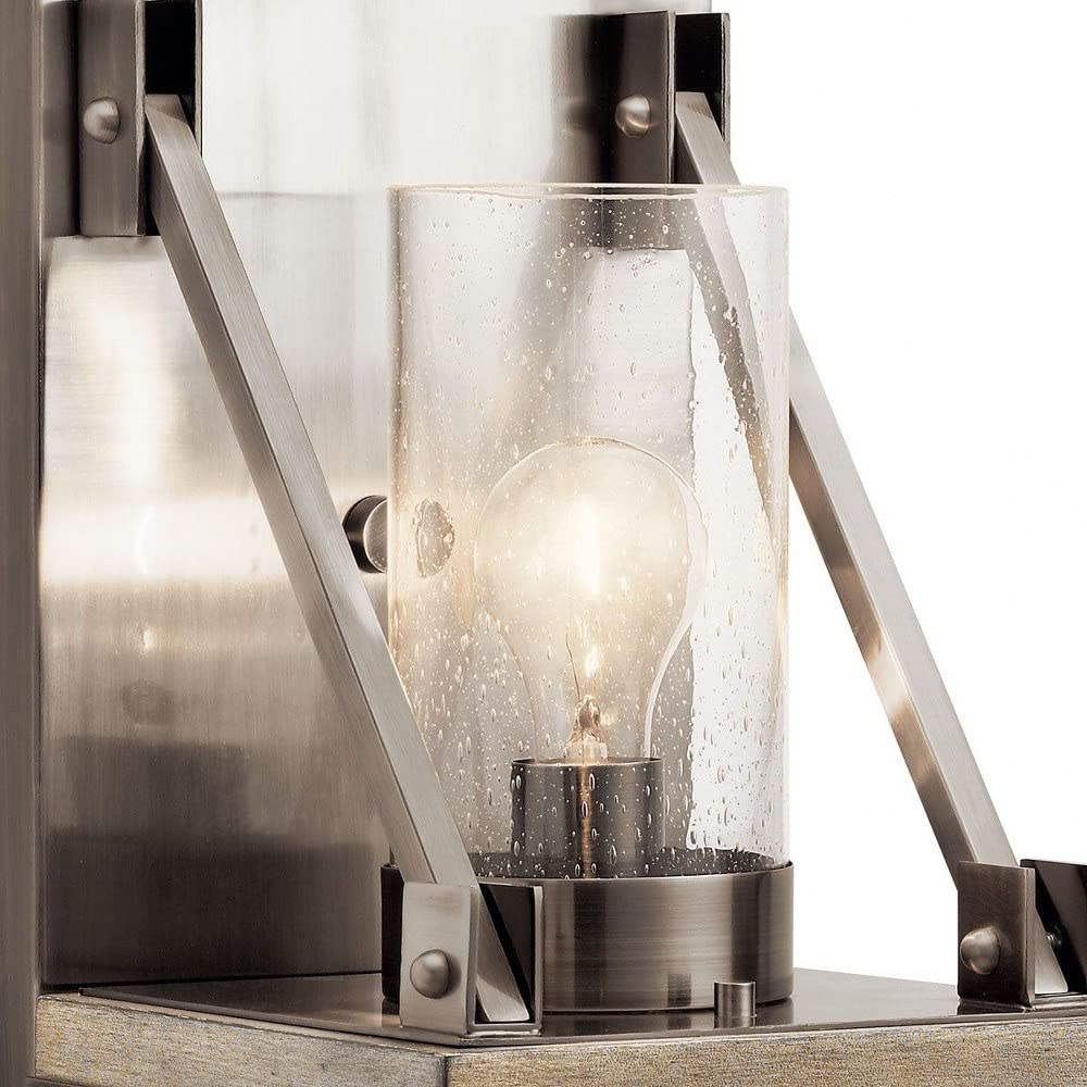 Open Box - Kichler 43436CLP Colerne Single Light 15" Tall Wall Sconce with Seedy Glass Cylinder Shade