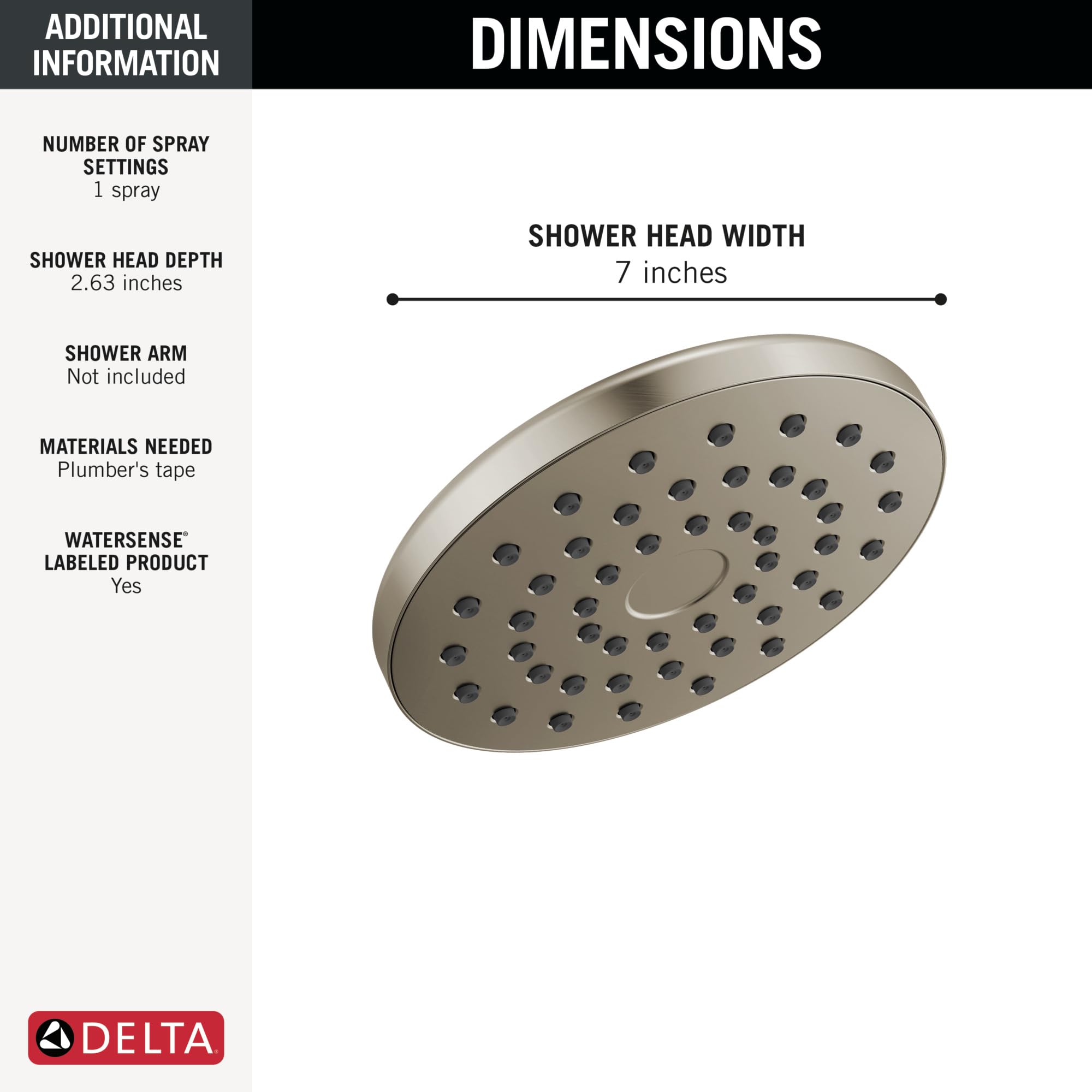 Open Box - Delta 52101-SS-PR - Shower Heads Showers