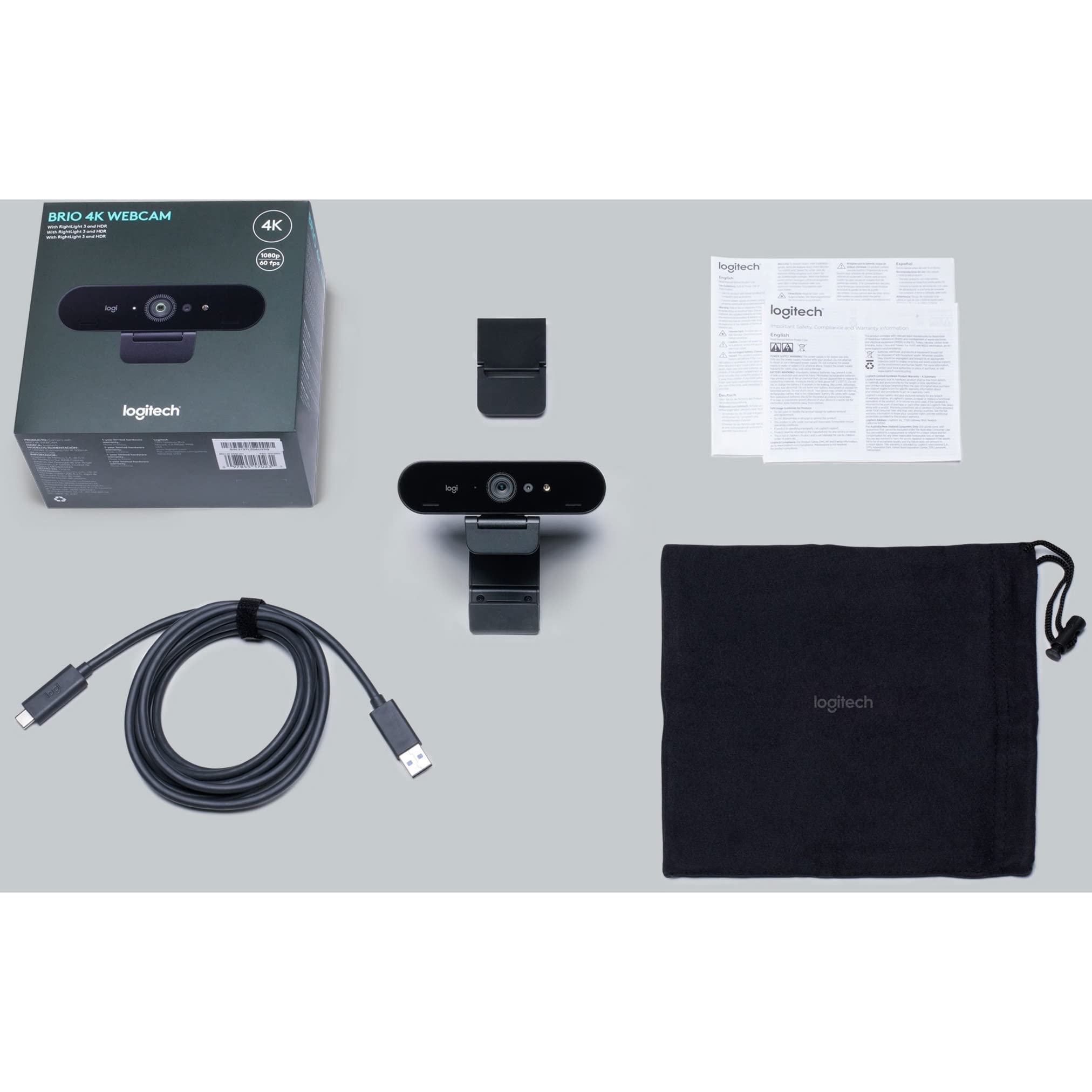 Open Box -  Logitech 4K Pro Webcam, 4K Resolution - 960-001390