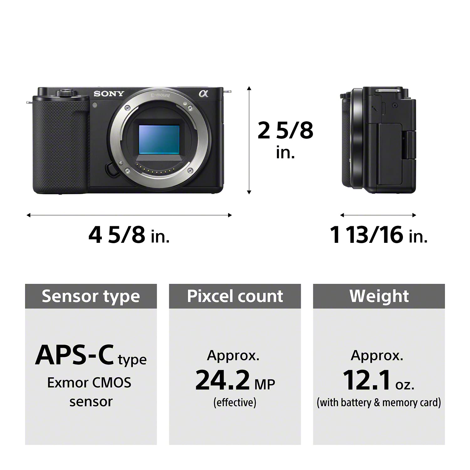 Certified Refurbished - SONY ILCZVE10/B Interchangeable Lens Camera