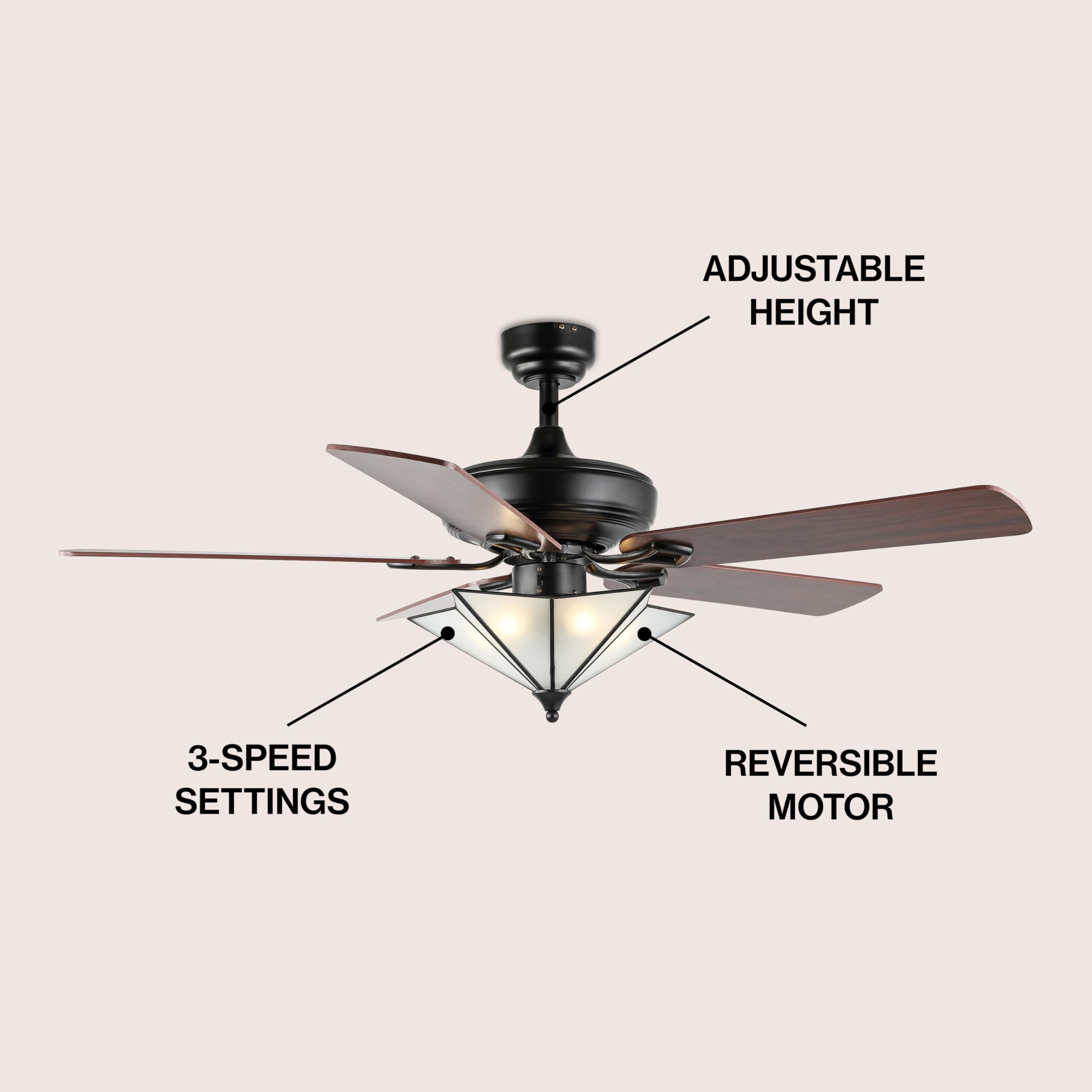 Open Box - JONATHAN Y Lighting JYL9609A - Ceiling Fans Fans