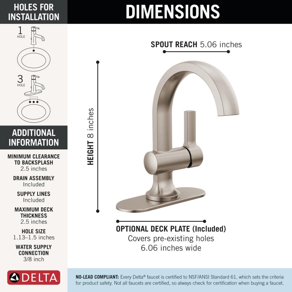 Open Box - Delta 15855LF-SP - Bathroom Sink Faucets Faucet
