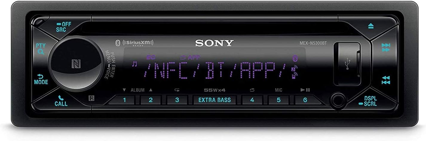 Sony MEX-N5300BT Car Stereo Single Din Radio with Bluetooth, CD Player, USB/AUX