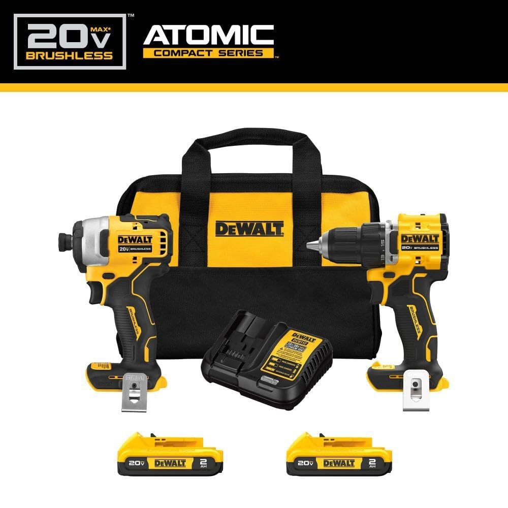 Open Box -  DEWALT 20V MAX ATOMIC Brushless Compact 1/2-inch Drill Driver and Impact Driver Combo Kit (2-Tool)