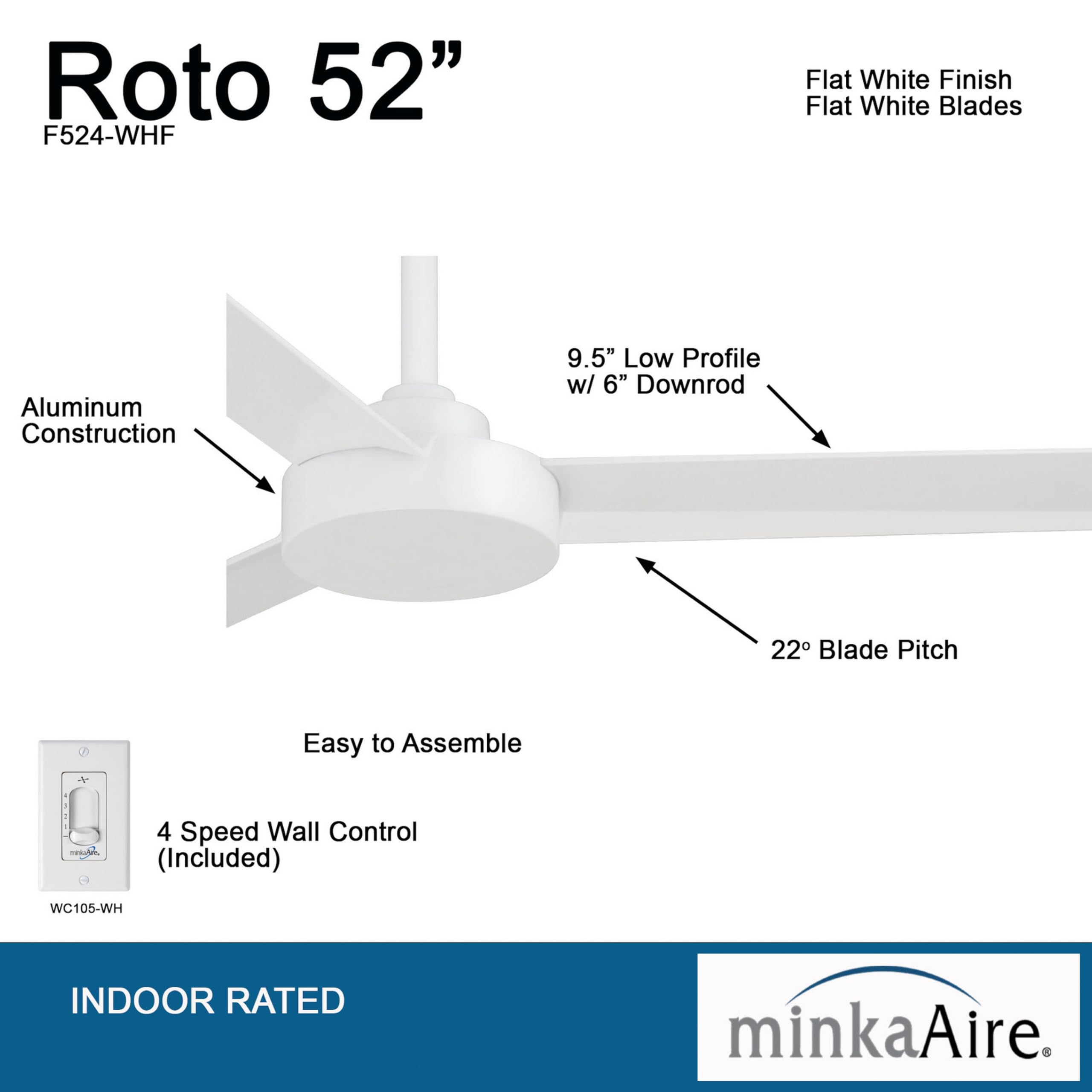 Open Box - MinkaAire F524-WHF - Ceiling Fans Fans MinkaAireBullseye Deals