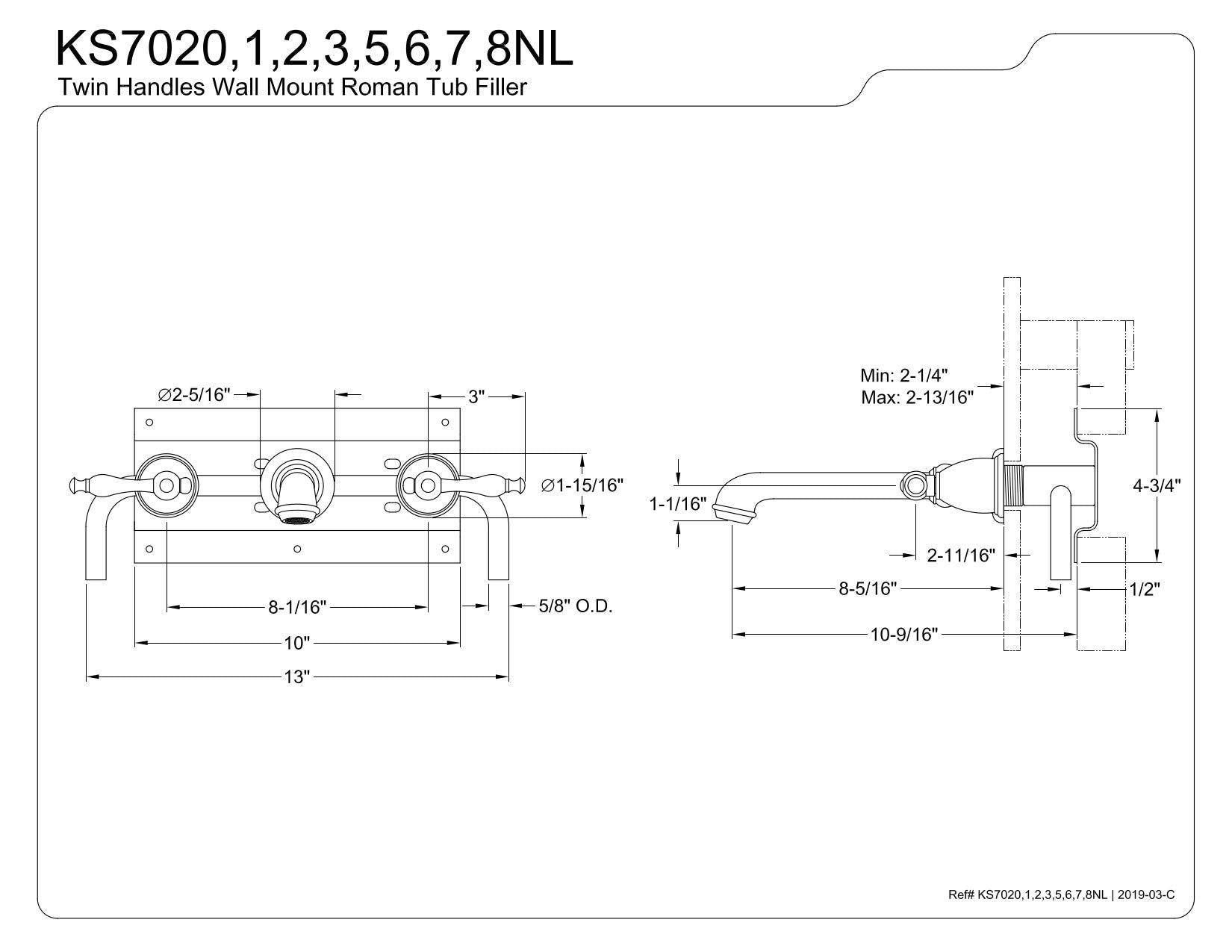 Open Box - Kingston Brass KS7020NL - Roman Tub Faucet