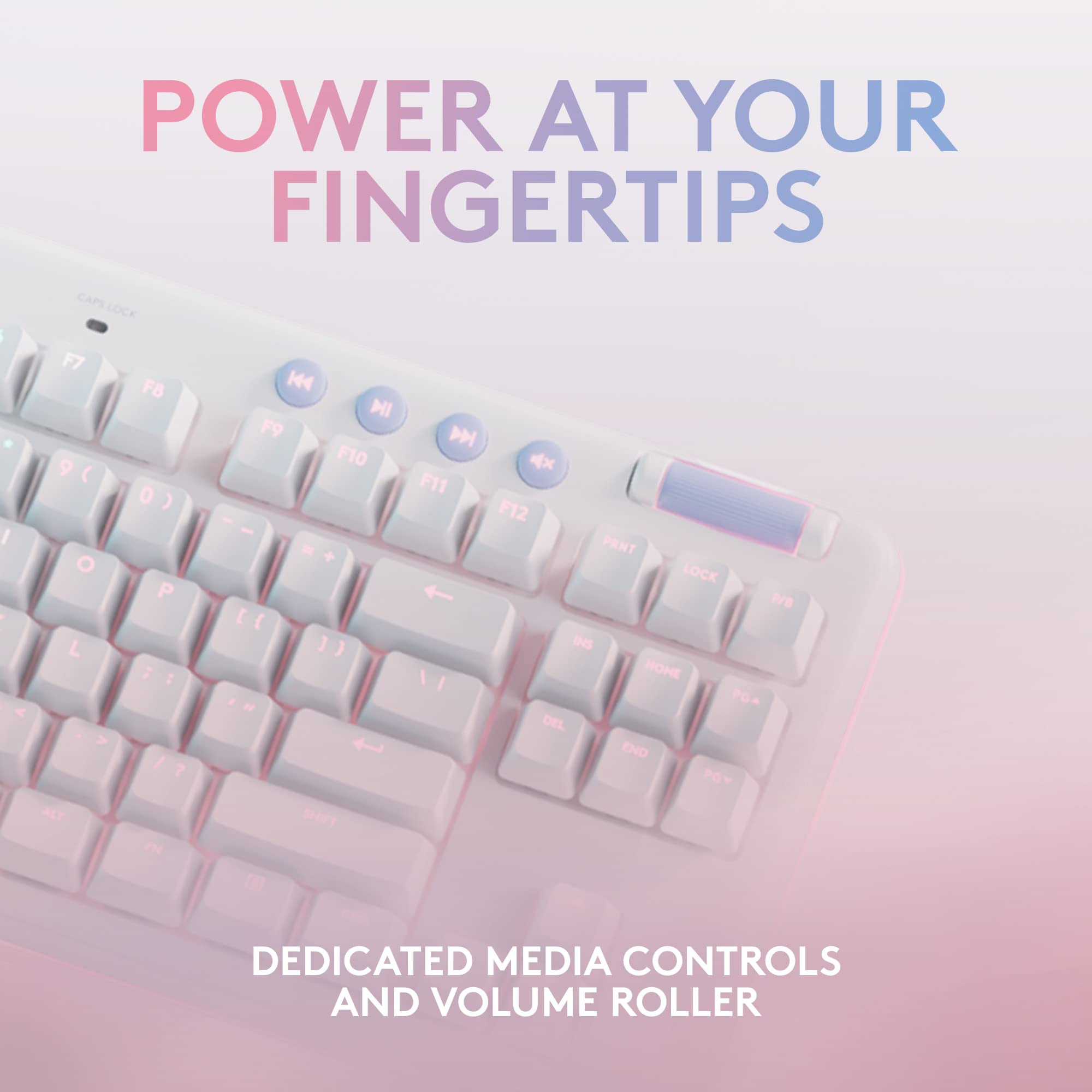 Refurbished - Logitech G713 Wired Mechanical Gaming Keyboard - GX Blue Clicky, LIGHTSYNC RGB & Palm Rest (White Mist)