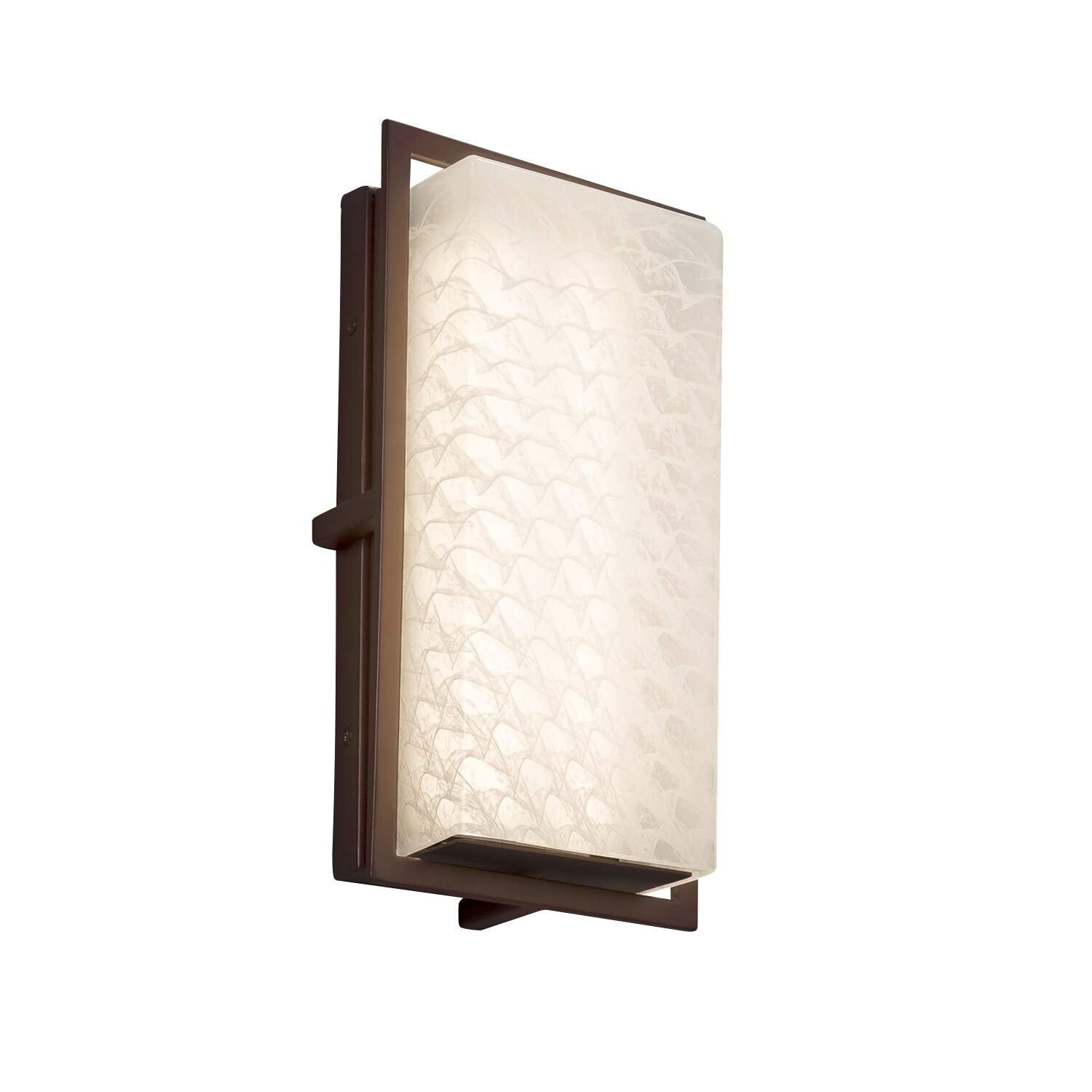 Open Box - Justice Design Group FSN-7562W-WEVE-DBRZ - Wall Sconces Outdoor Lighting