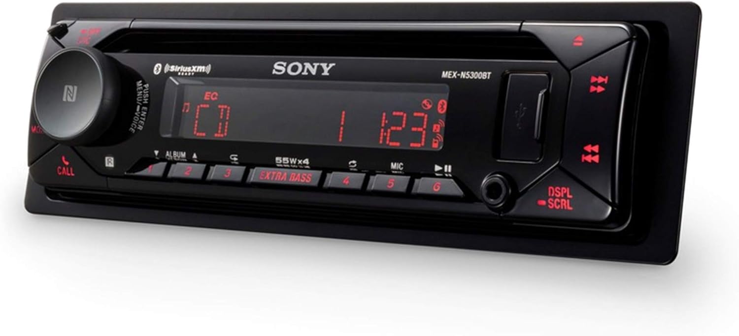 Sony MEX-N5300BT Car Stereo Single Din Radio with Bluetooth, CD Player, USB/AUX