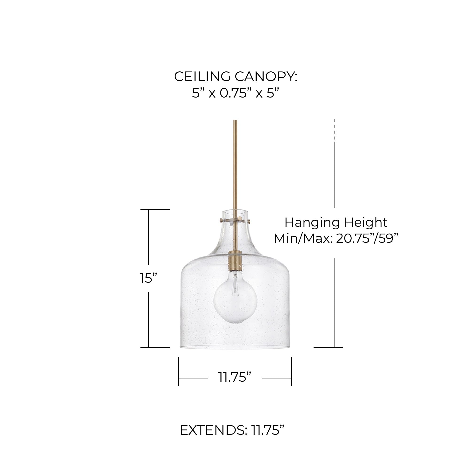 Open Box - Capital Lighting 325712AD - Pendants Indoor Lighting Capital LightingBullseye Deals