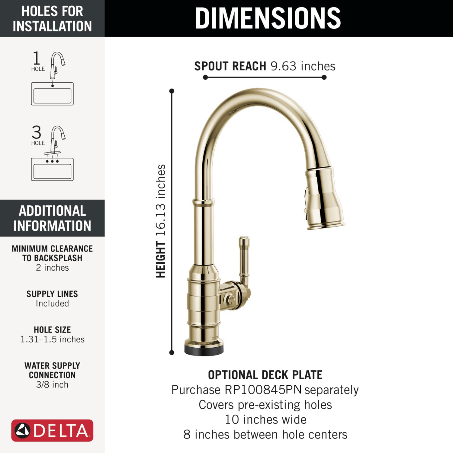 Open Box - Delta 9190TL-CZ-DST - Kitchen Faucet