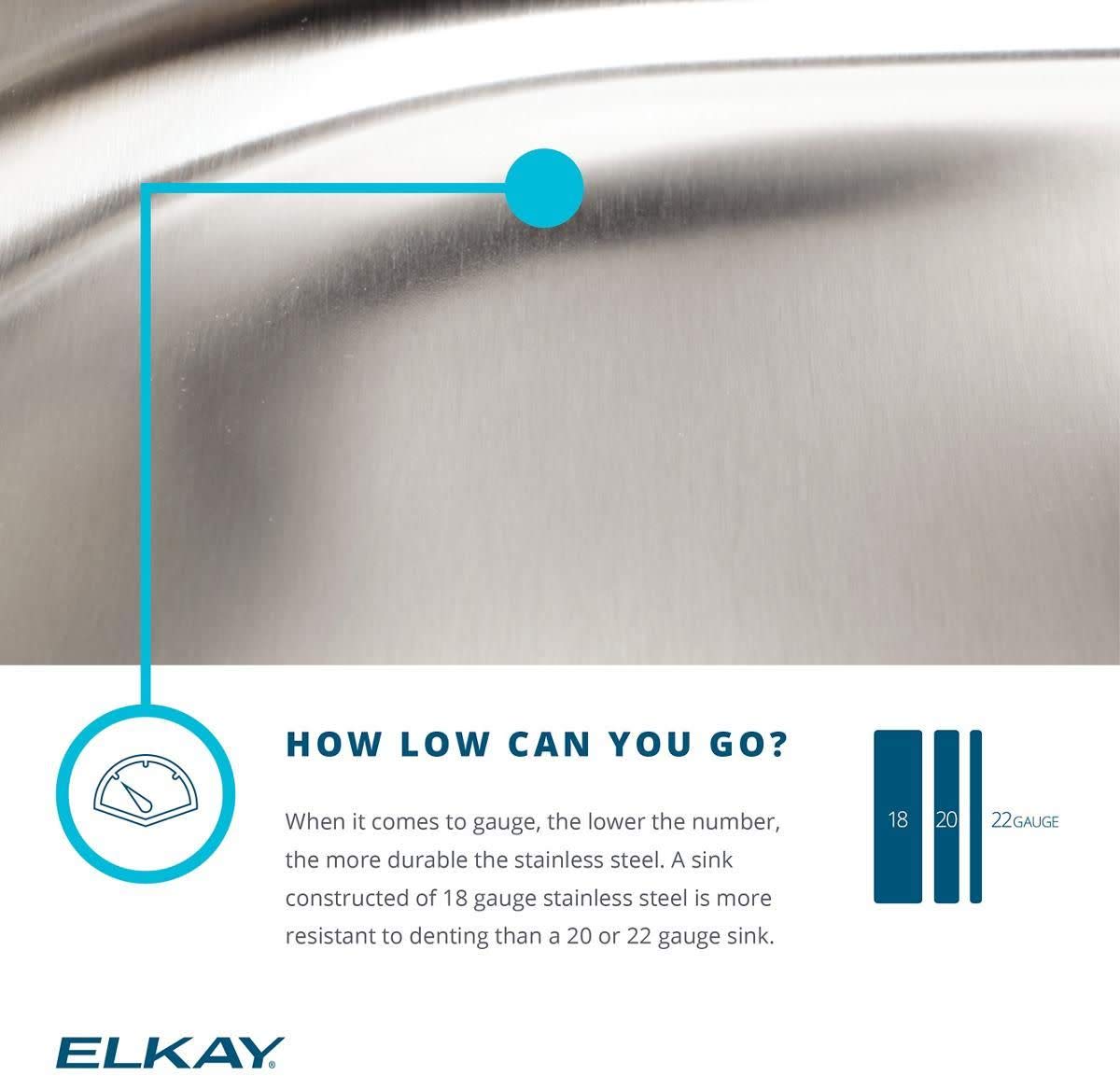 Open Box - Elkay ELUH12FB The Mystic 14-3/8" Single Basin 18-Gauge Stainless Steel Kitchen Sink for Undermount Installations with SoundGuard Technology and Lustertone Finish