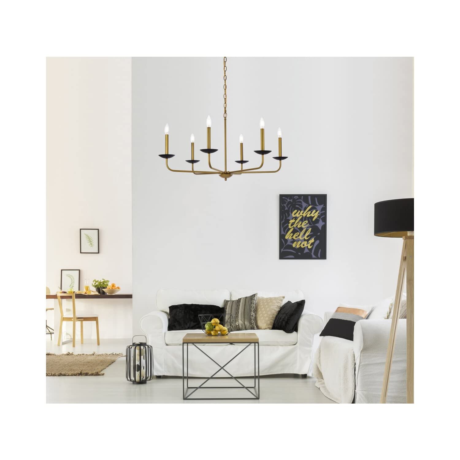 Open Box - Elegant Lighting LD812D36BRK - Chandeliers Indoor Lighting