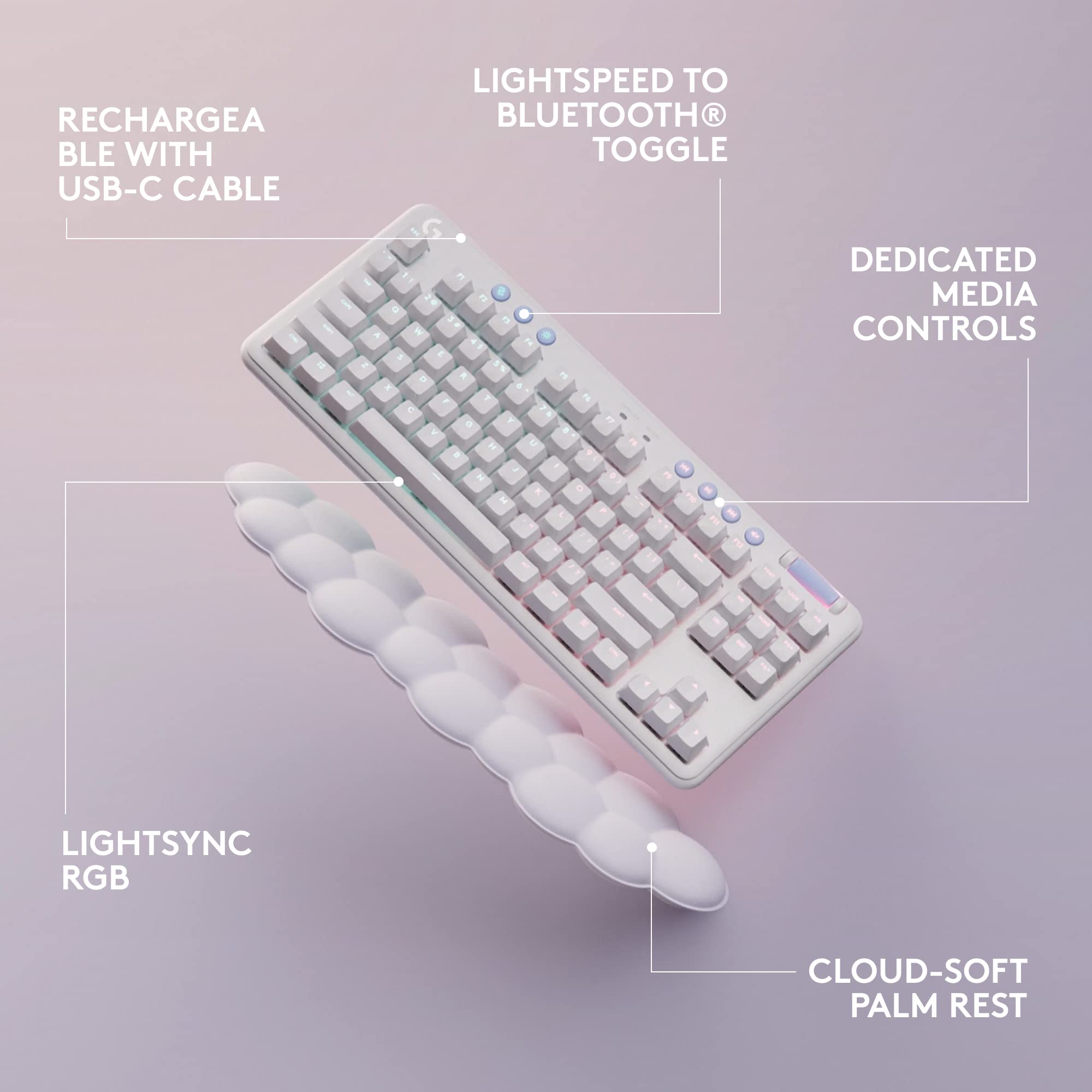 Refurbished - G715 Wireless Gaming Keyboard-OFF WHITE-US-2.4GHZ/BT-CLICKY 920-010656