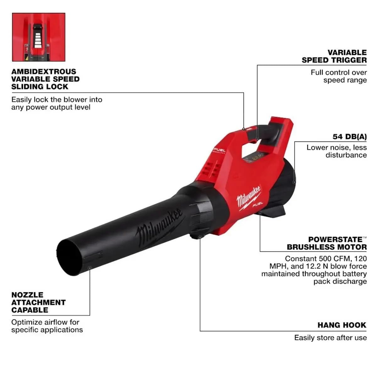 Open Box -  M18 FUEL 120 MPH 500 CFM 18V Lithium-Ion Brushless Cordless Handheld Blower (Tool-Only)