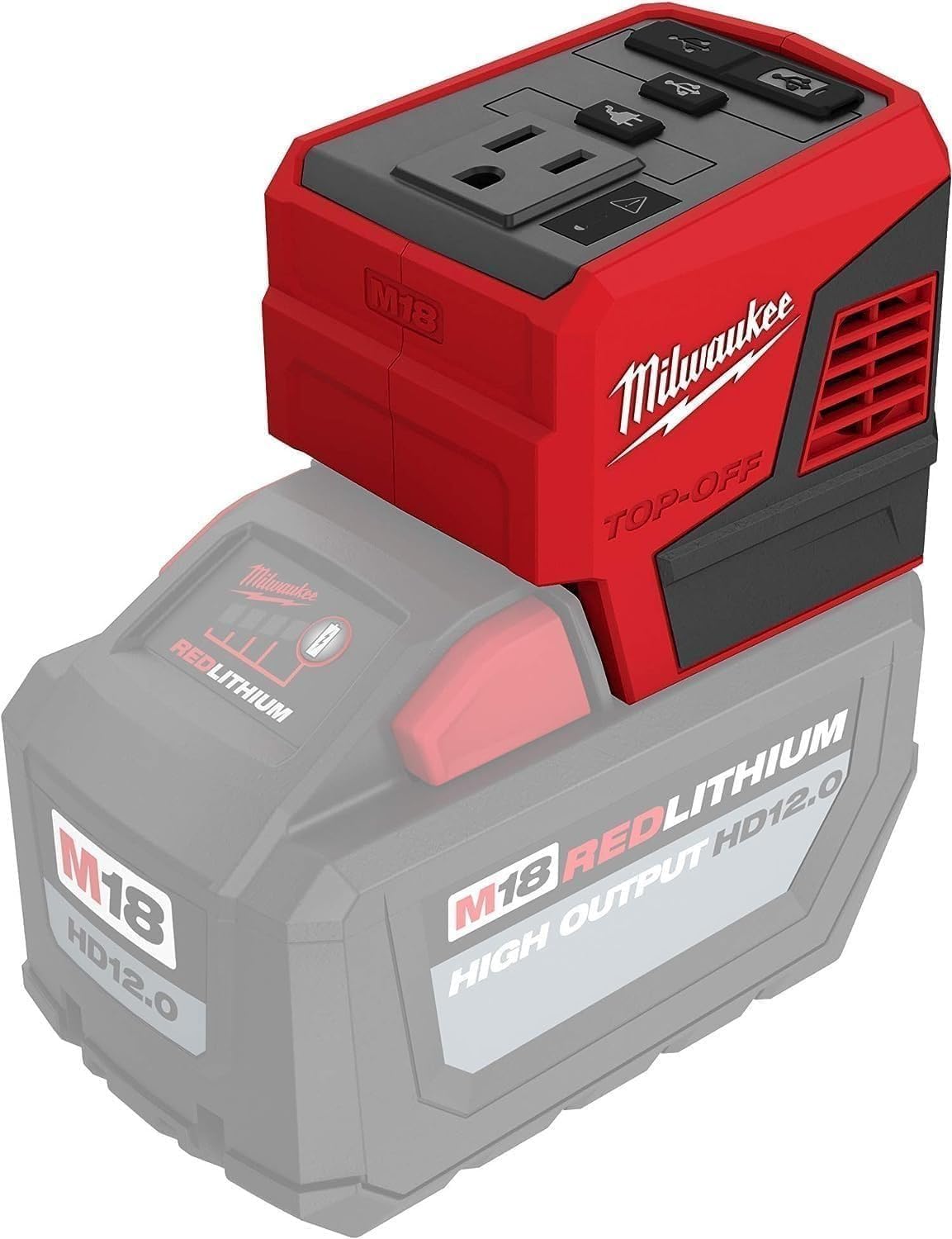 Open Box -  Milwaukee M18 18-Volt Lithium-Ion 175-Watt Powered Compact Inverter for M18 Batteries (Tool-Only) MilwaukeeBullseye Deals