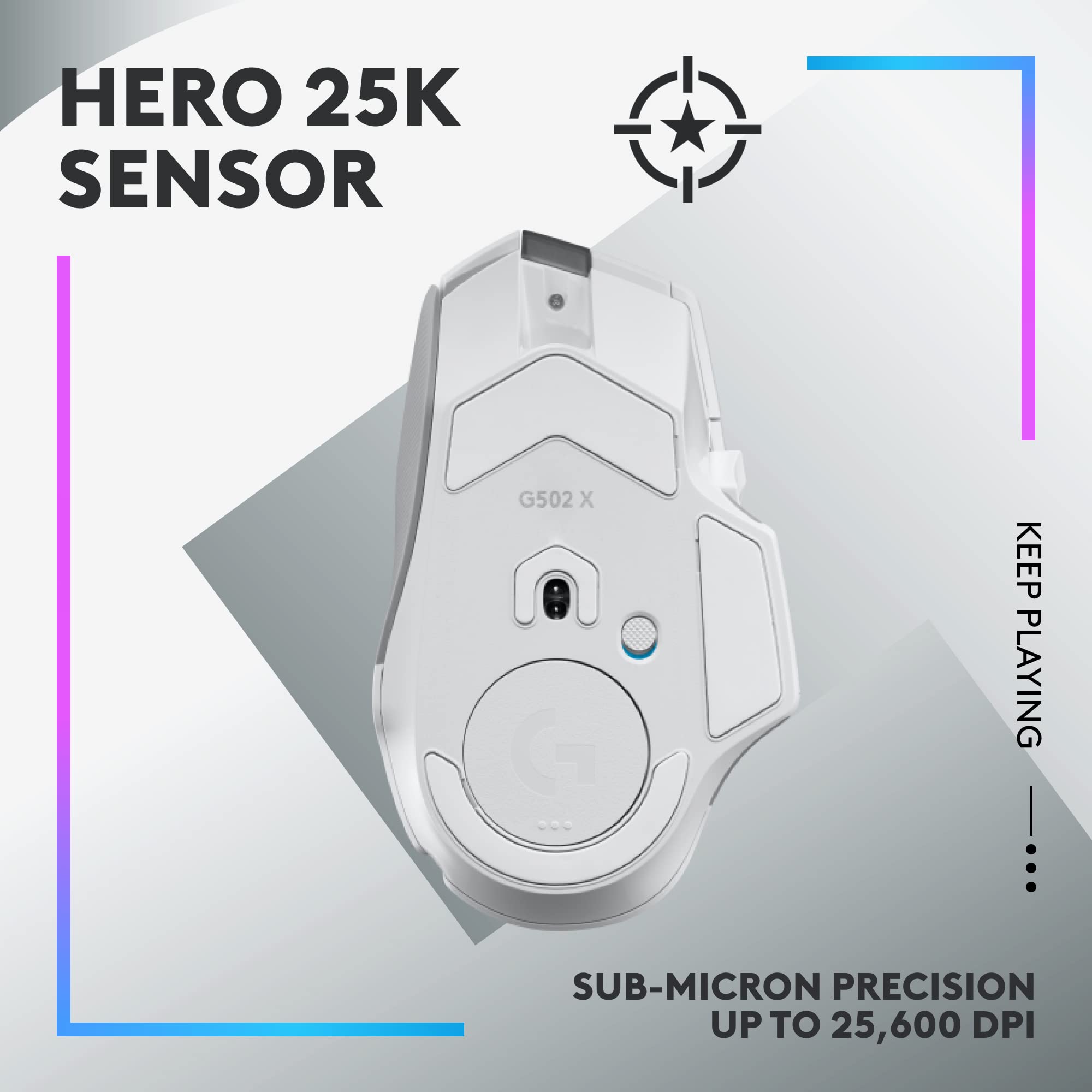 Open Box -  G502 X PLUS - LIGHTSPEED Wireless RGB Gaming Mouse-WHITE/PREMIUM-2.4GHZ-#215 910-006169