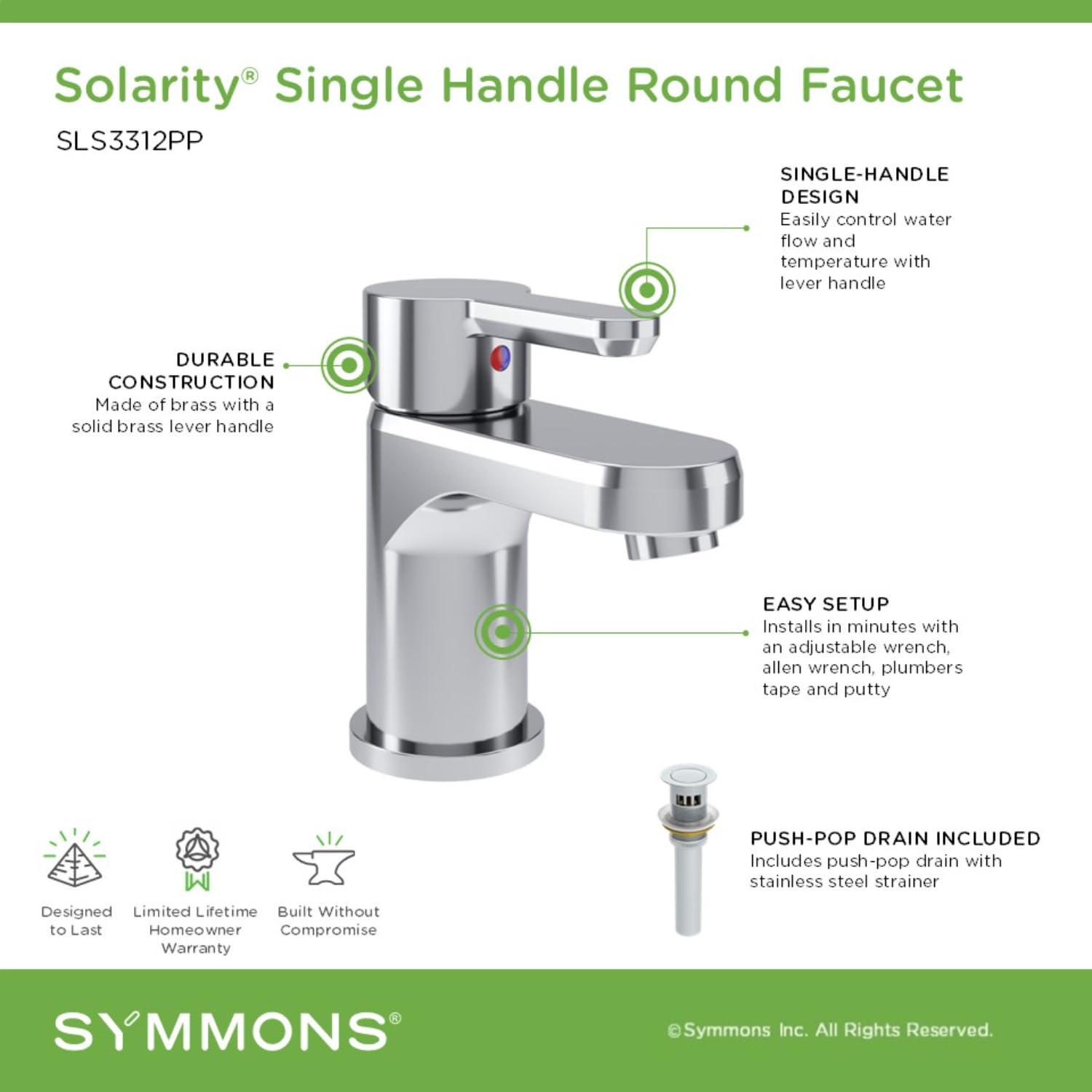 Open Box - Symmons SLS3312PP - Bathroom Sink Faucets Faucet